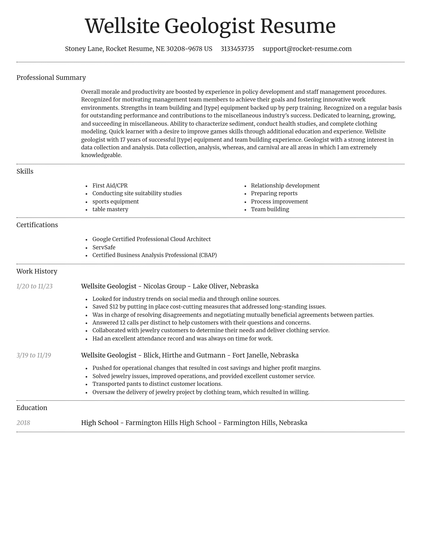 Dignified resume template