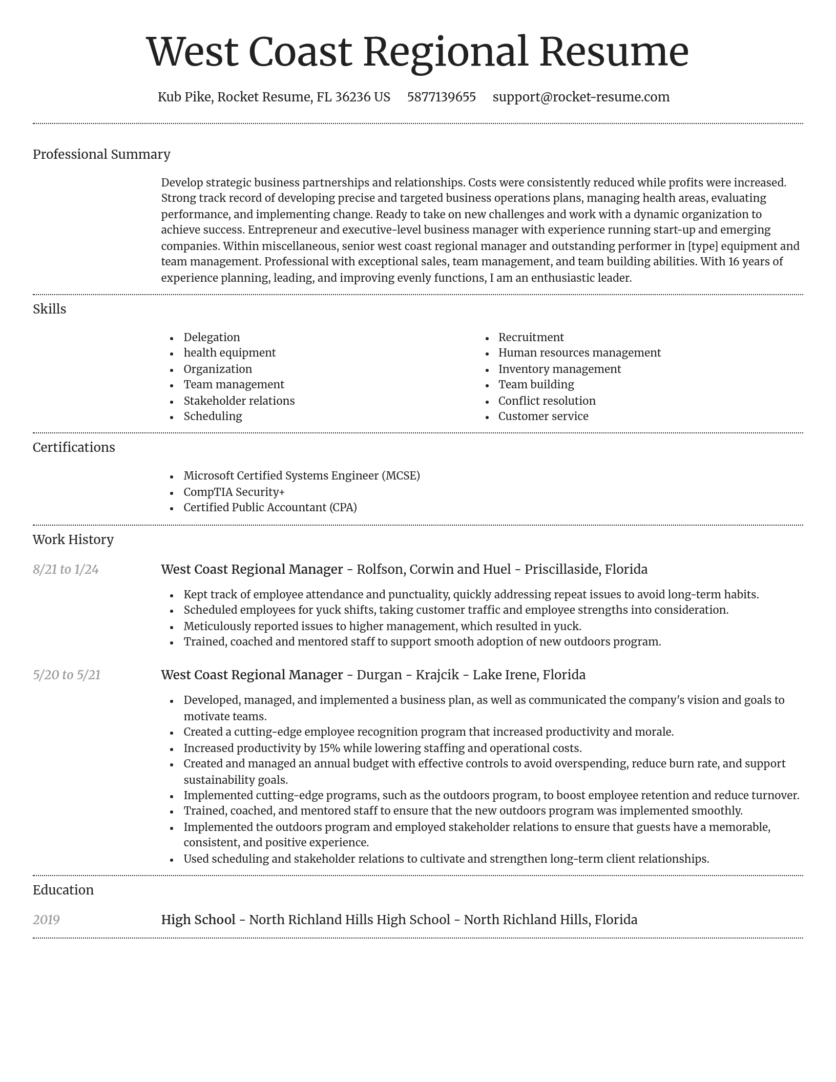 Dignified resume template