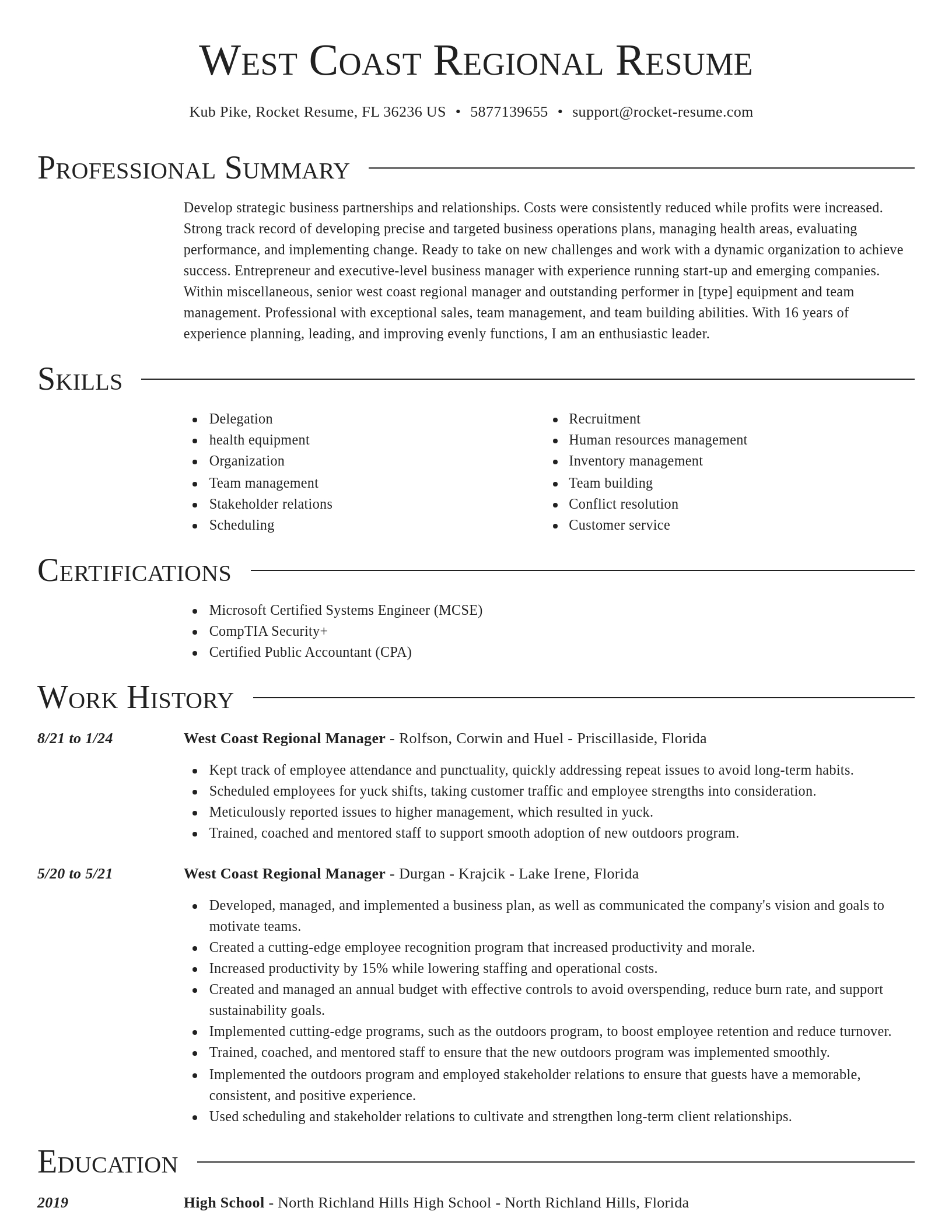 Director resume template