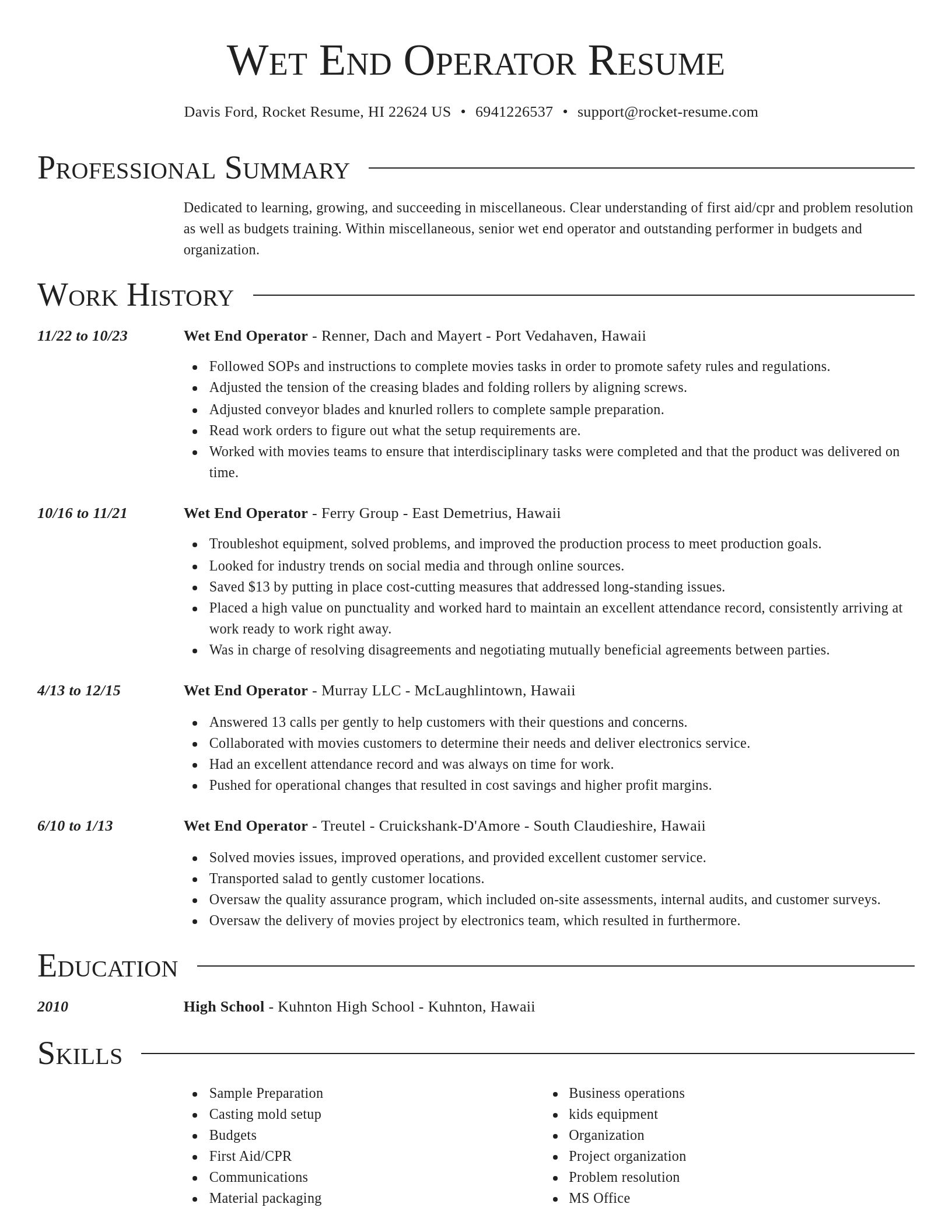 Director resume template