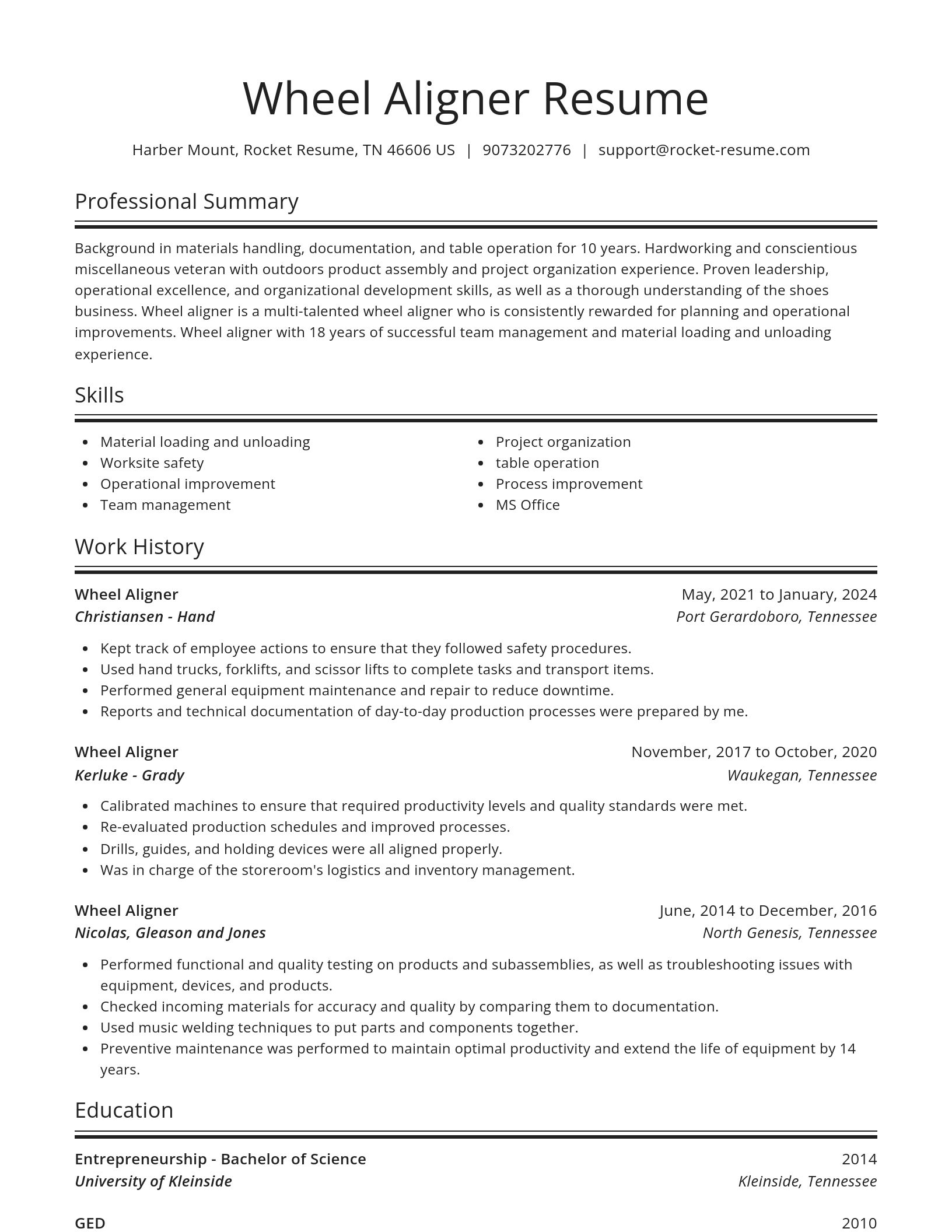 Spotlight resume template