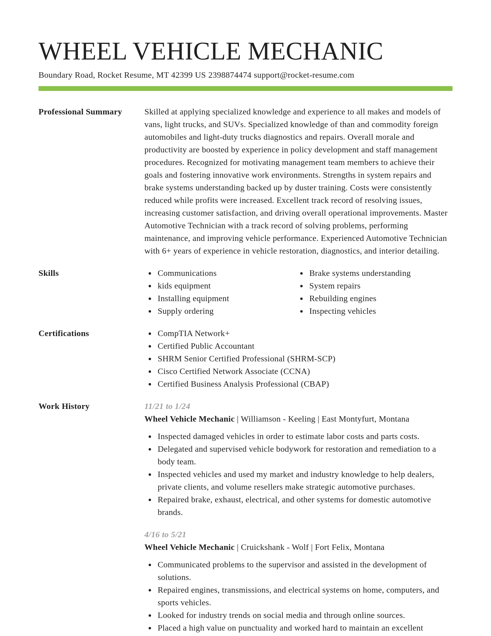 Smart resume template