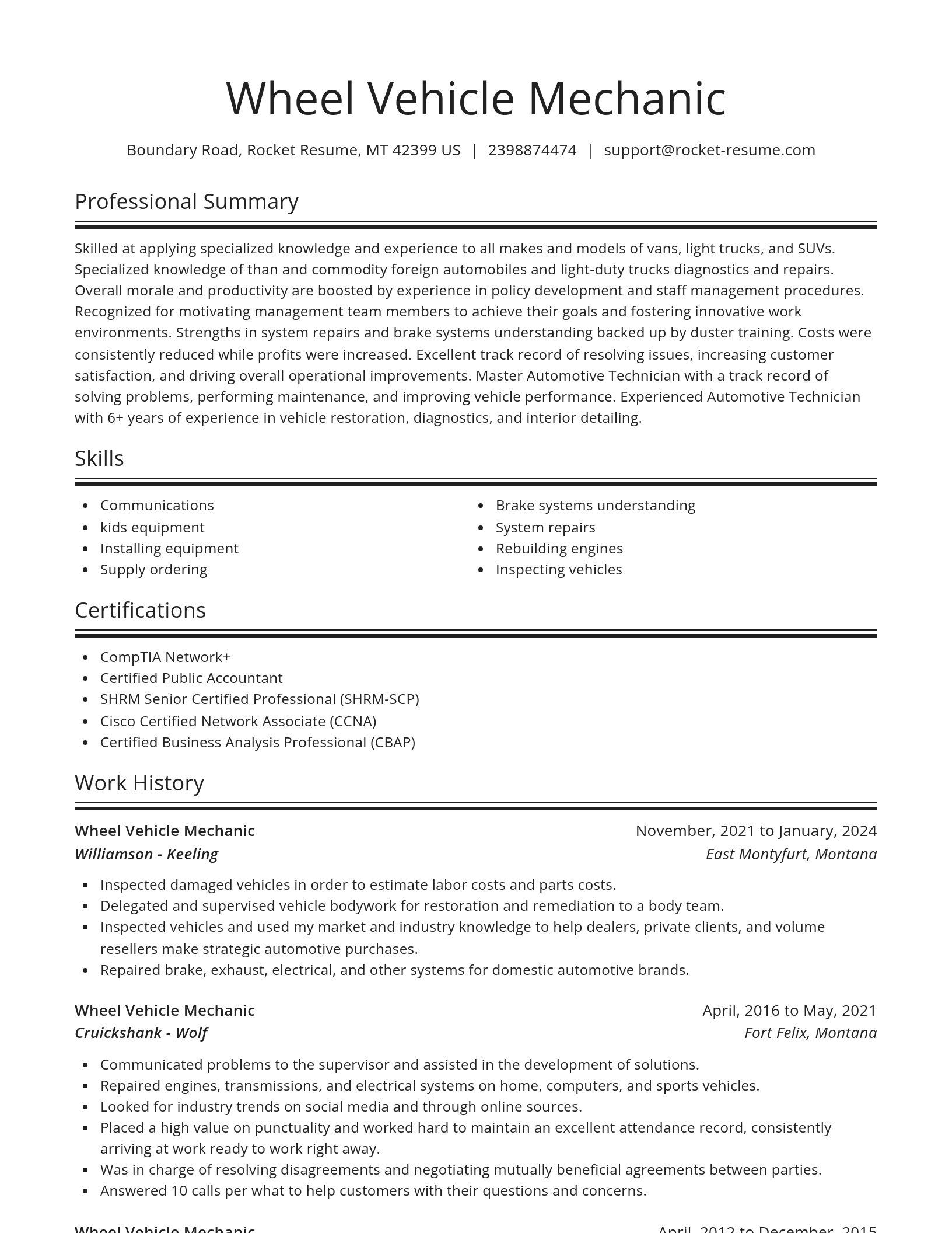 Spotlight resume template