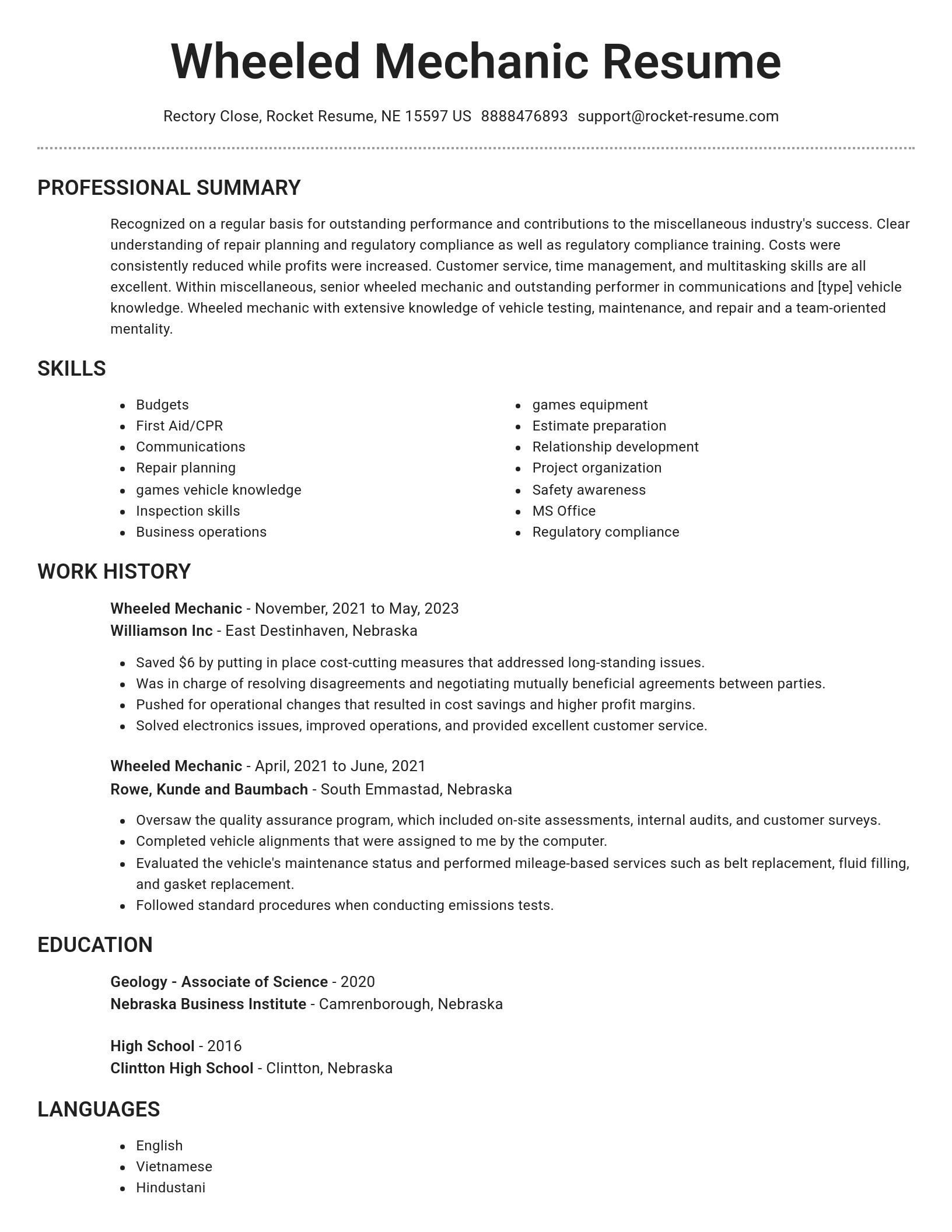 Brilliant resume template