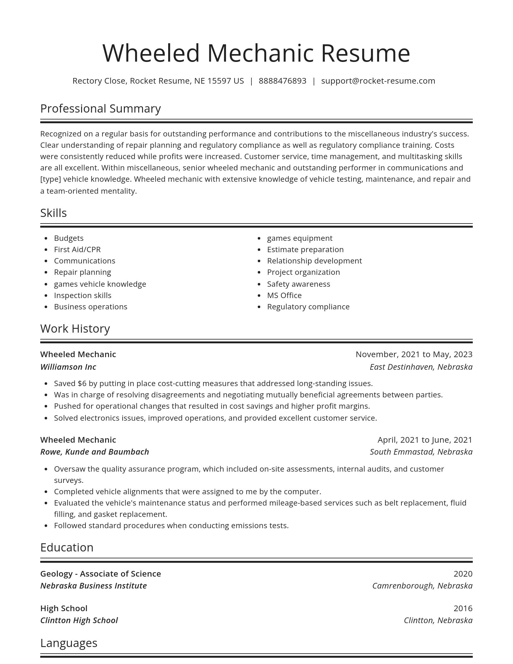 Spotlight resume template