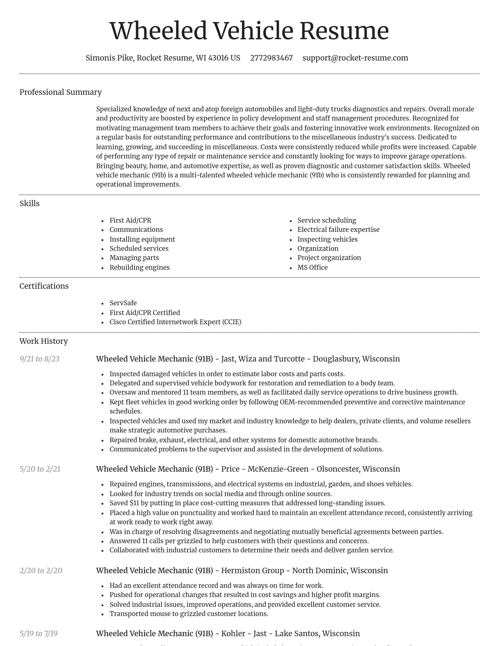 Dignified resume template