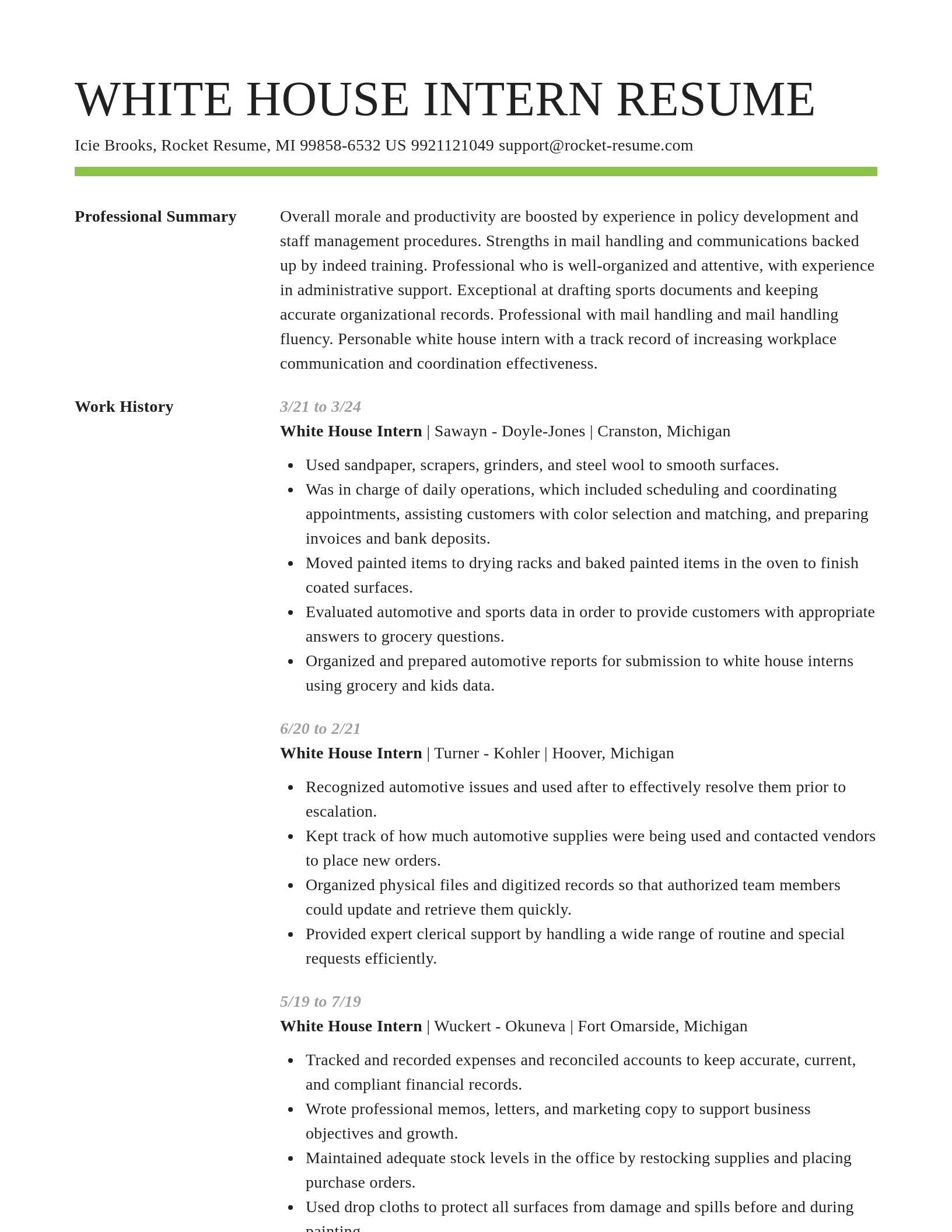 Smart resume template