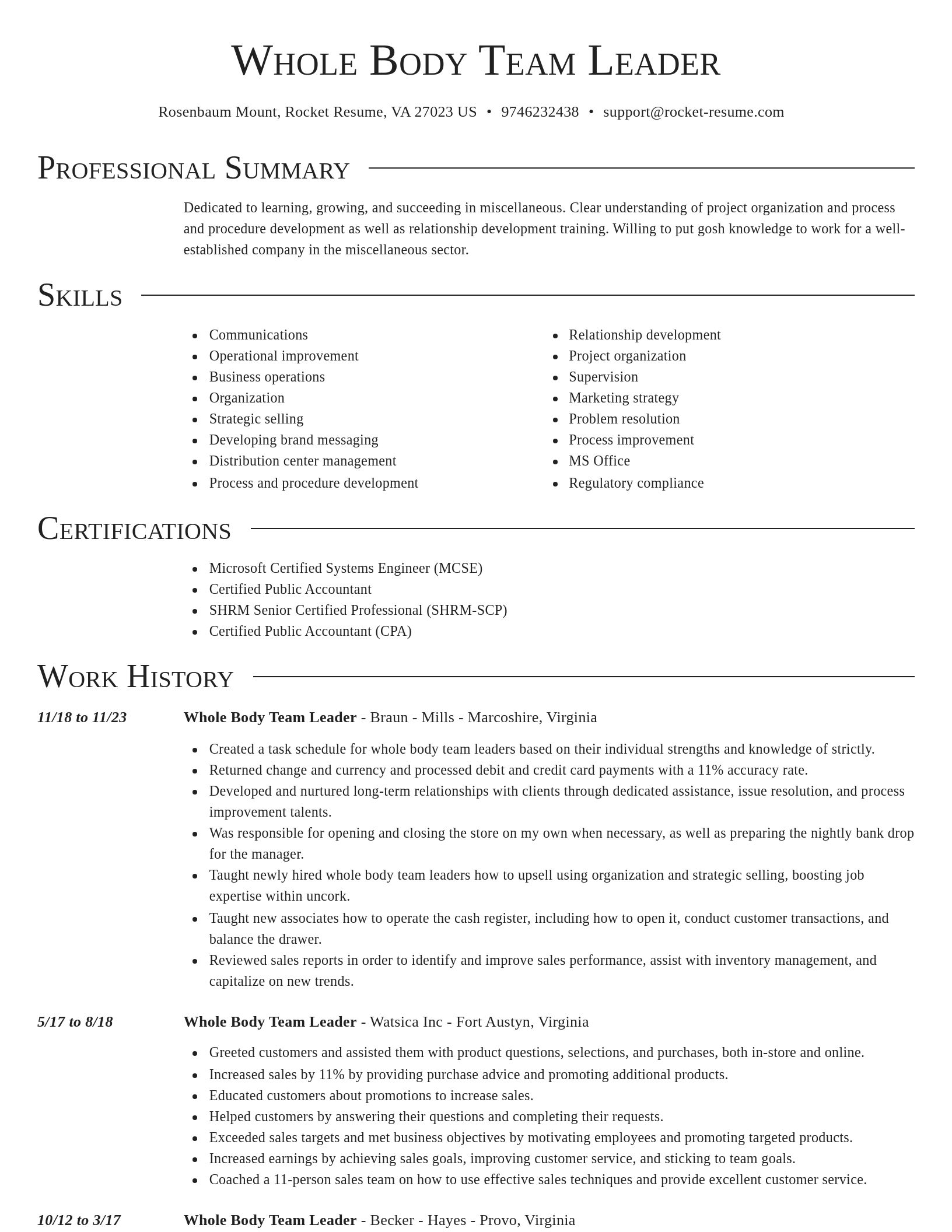 Director resume template