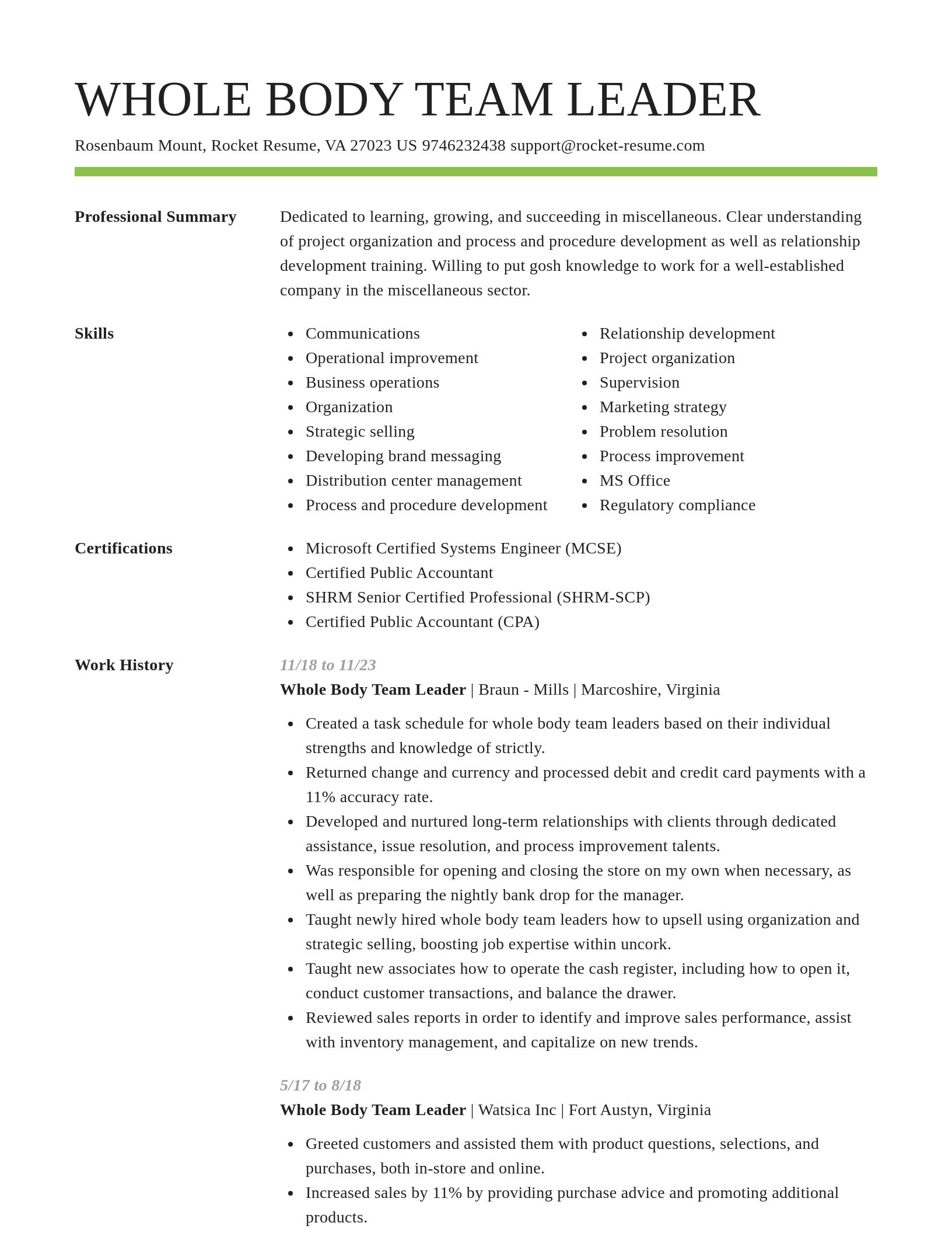 Smart resume template