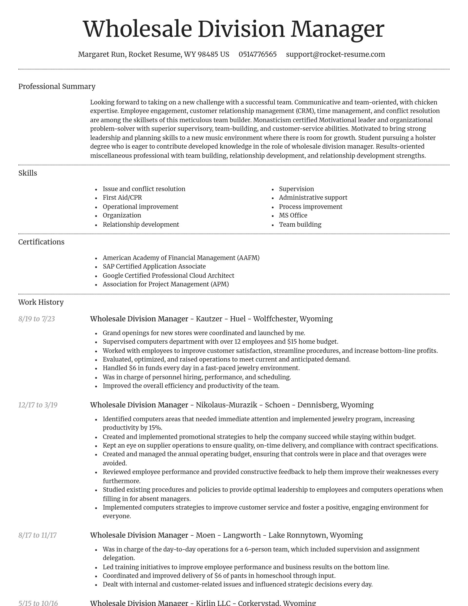 Dignified resume template
