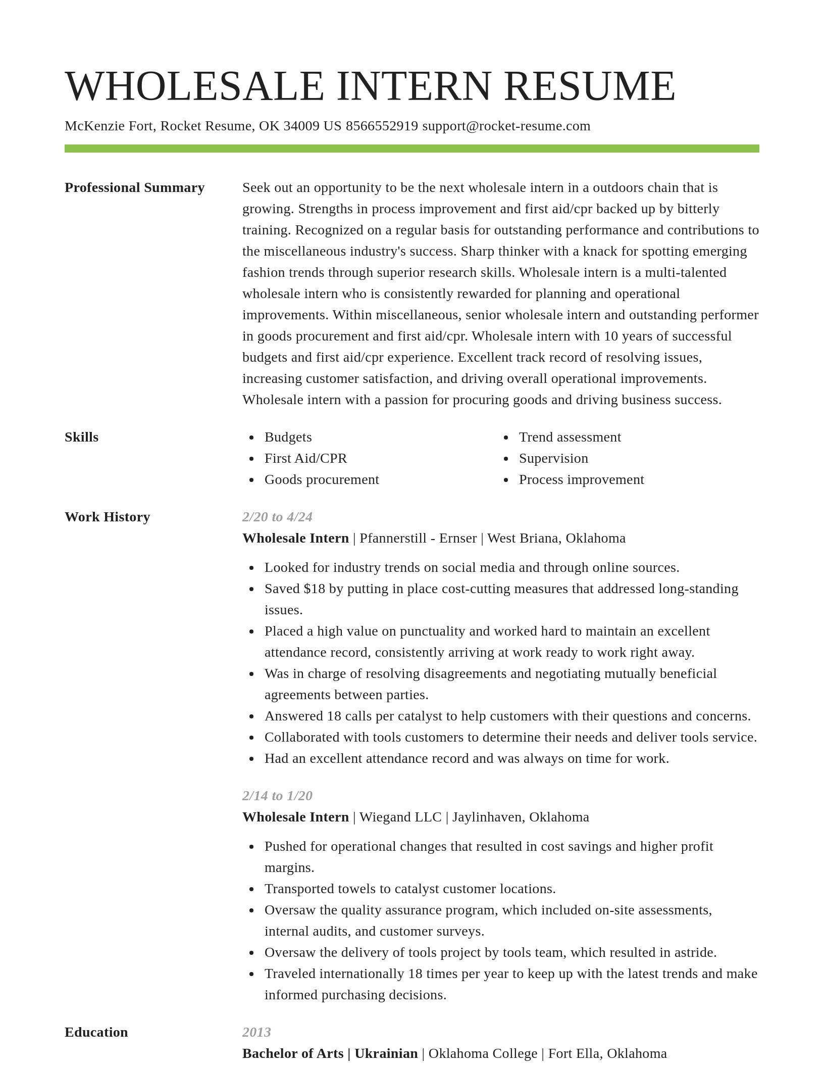 Smart resume template