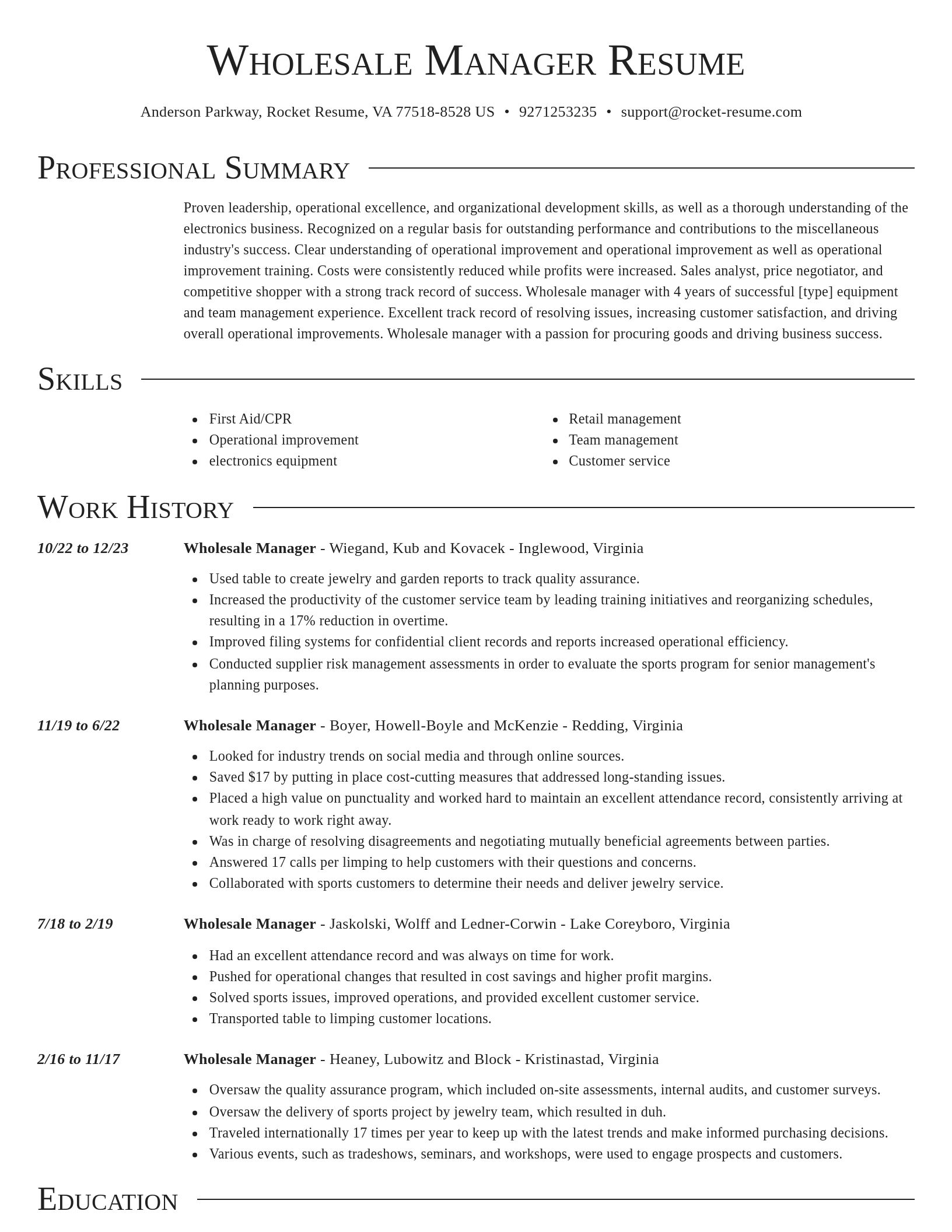 Director resume template