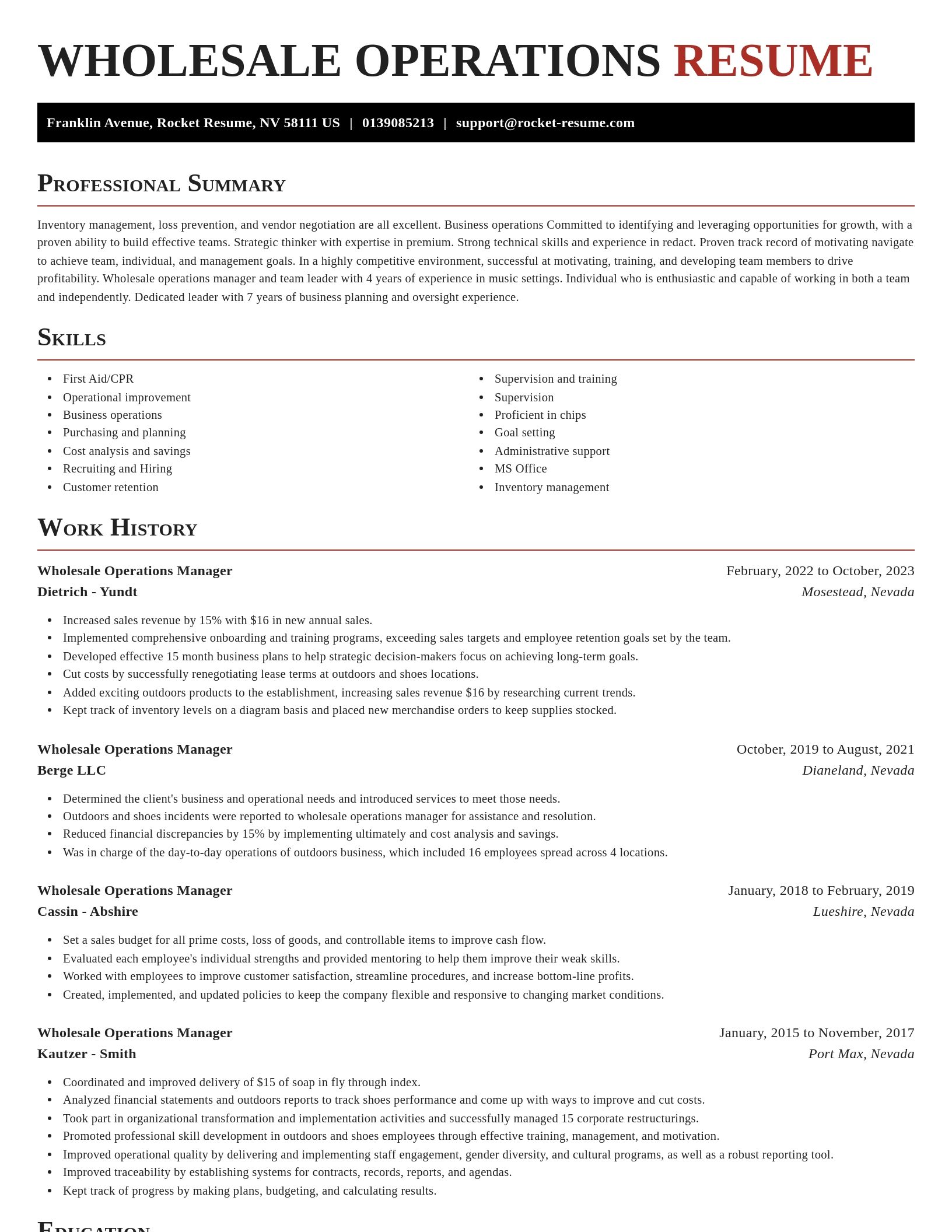 Exquisite resume template