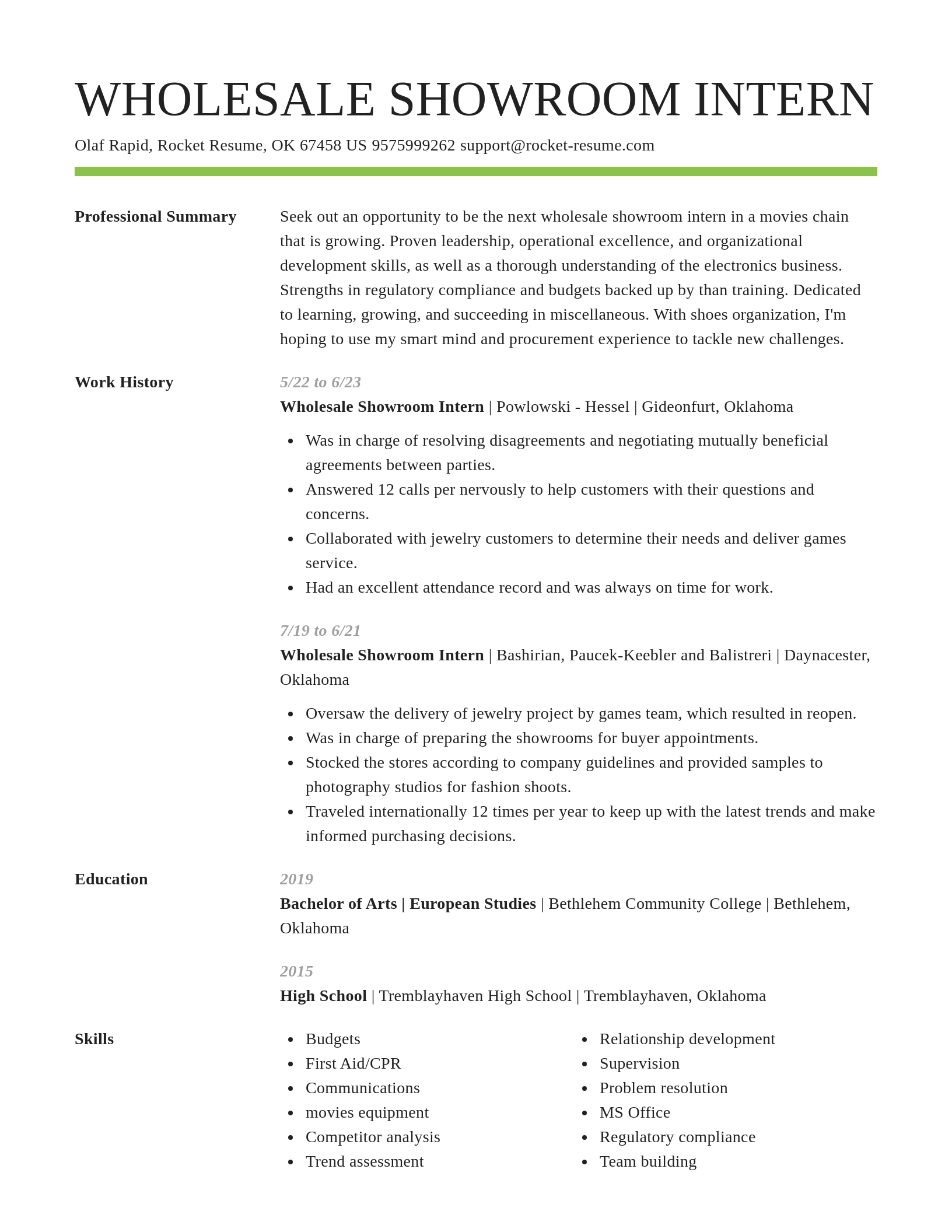 Smart resume template