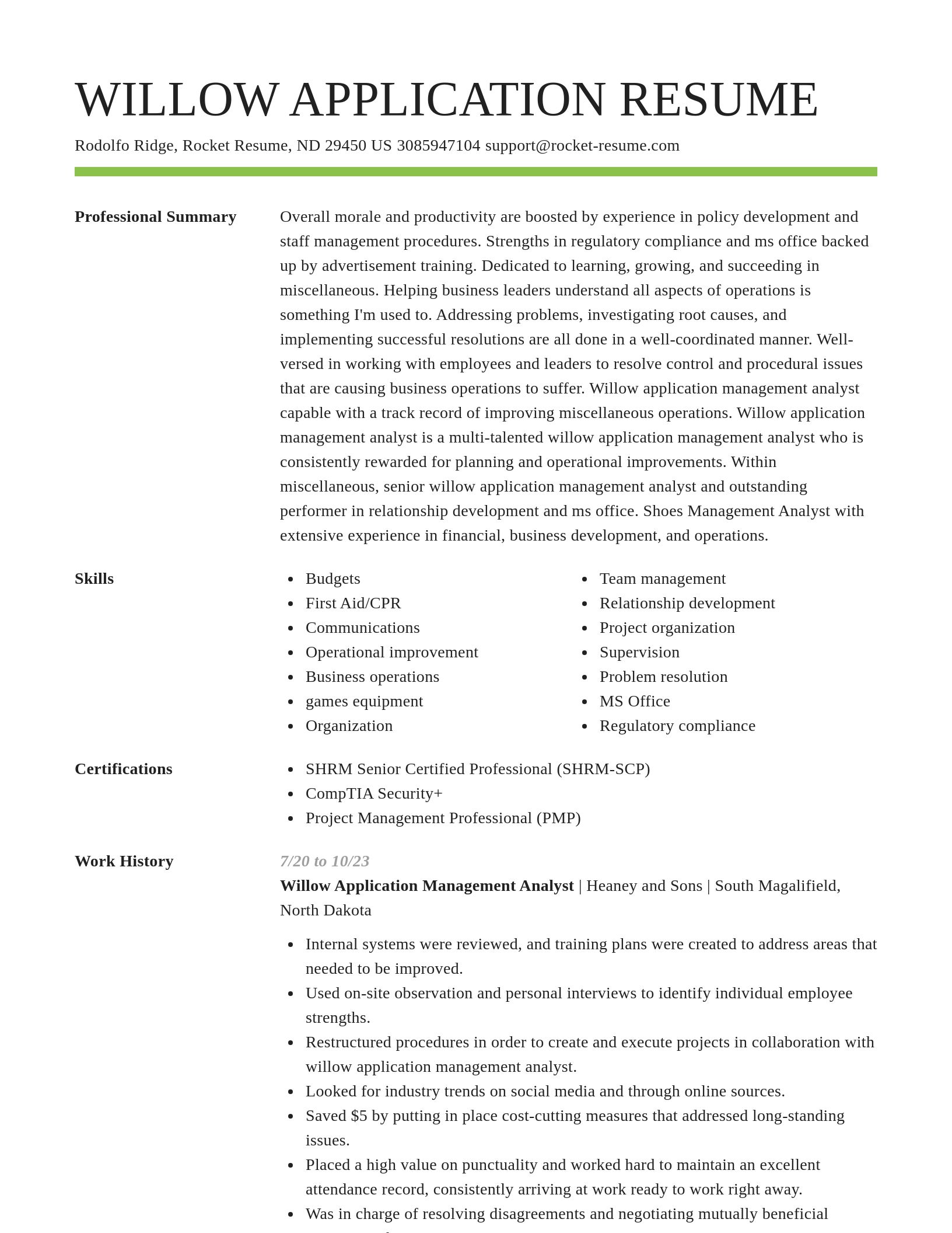 Smart resume template