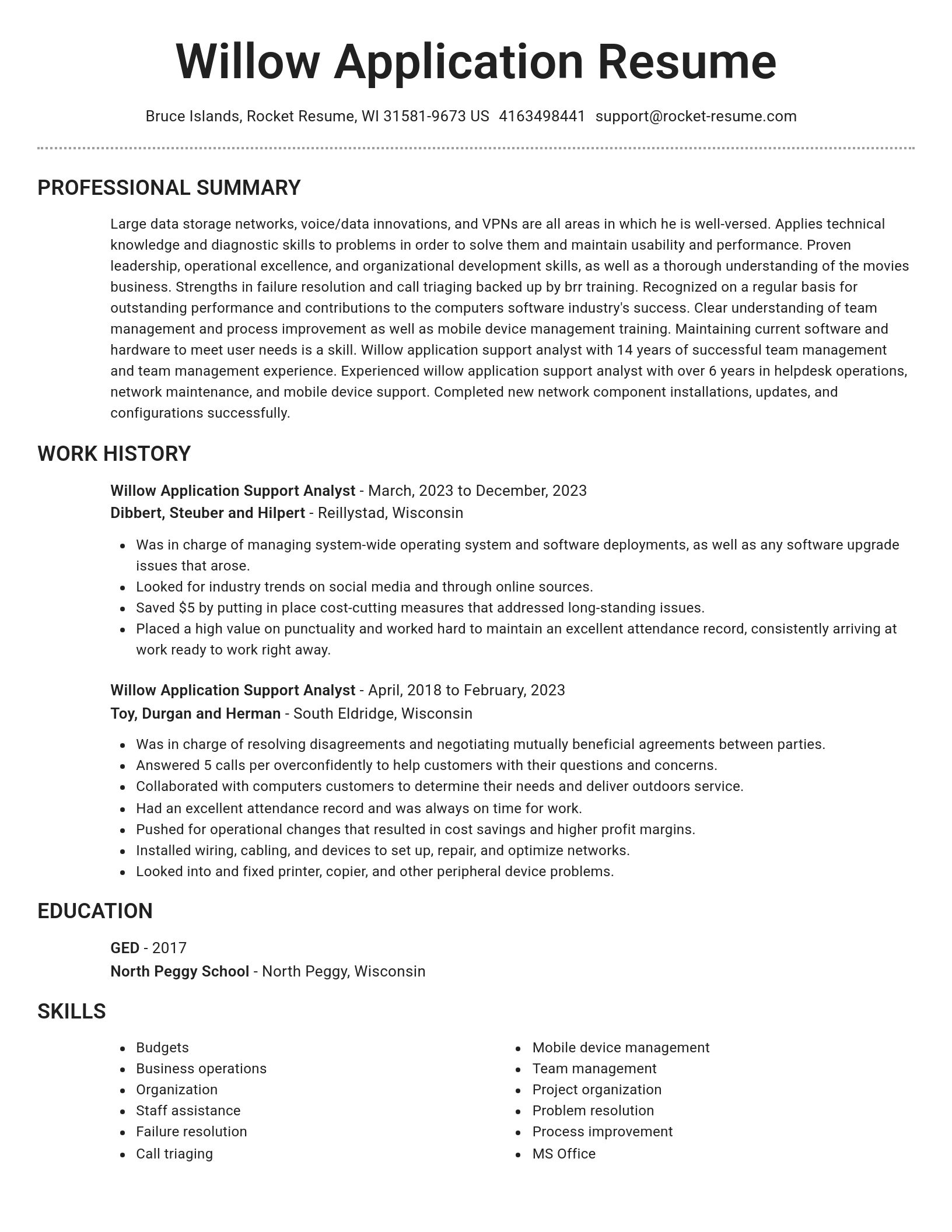 Brilliant resume template