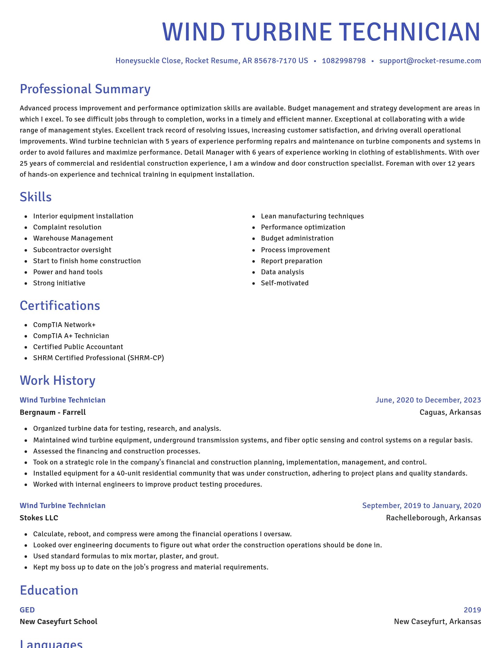 Novel resume template