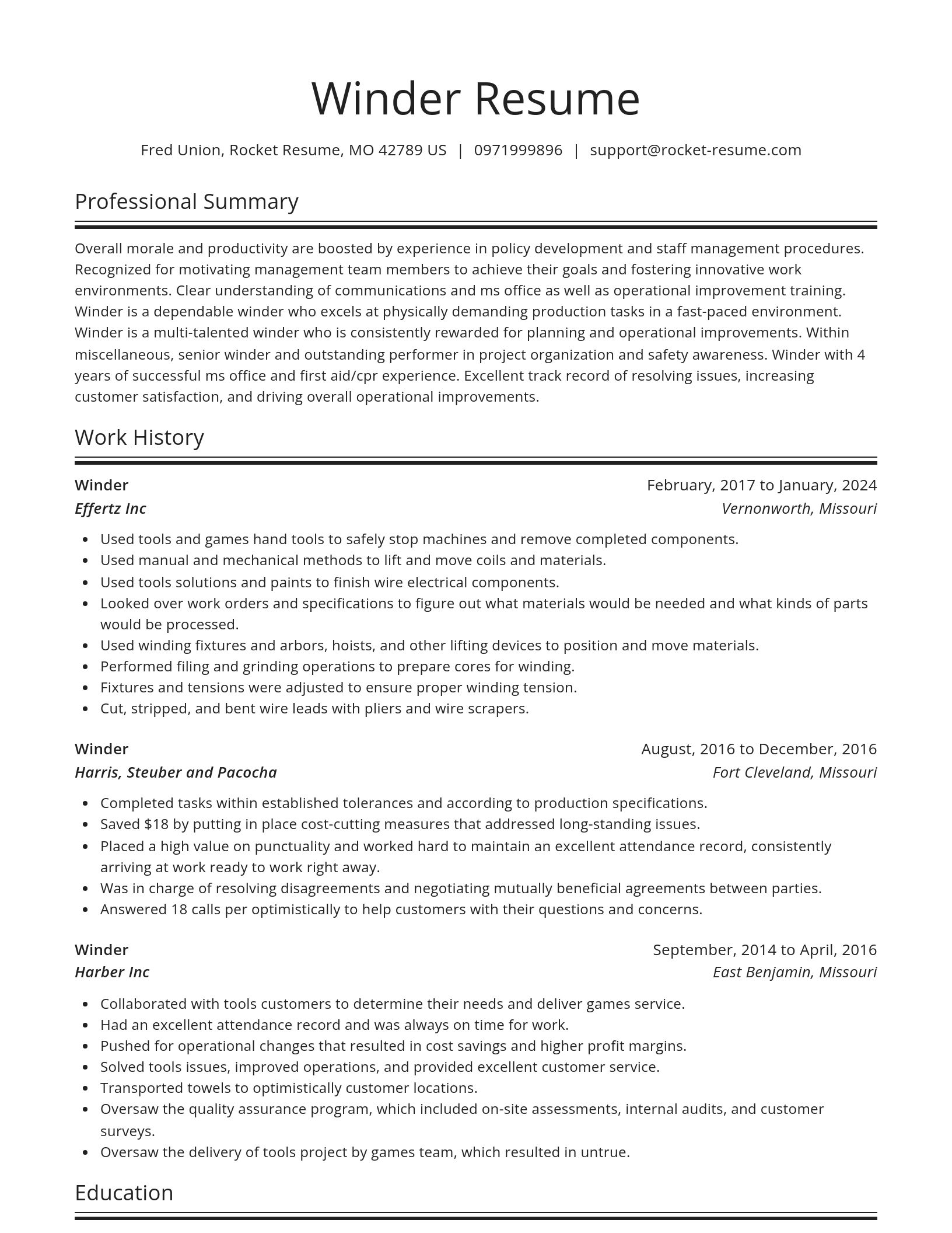 Spotlight resume template
