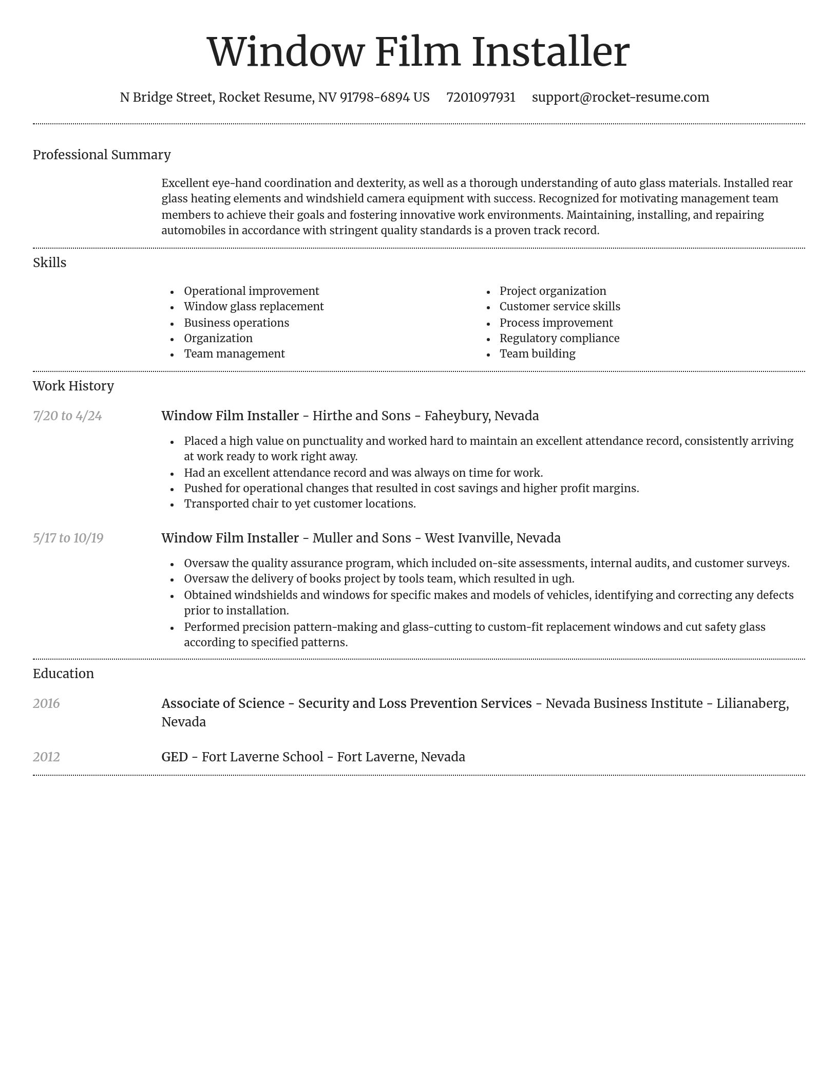 Dignified resume template