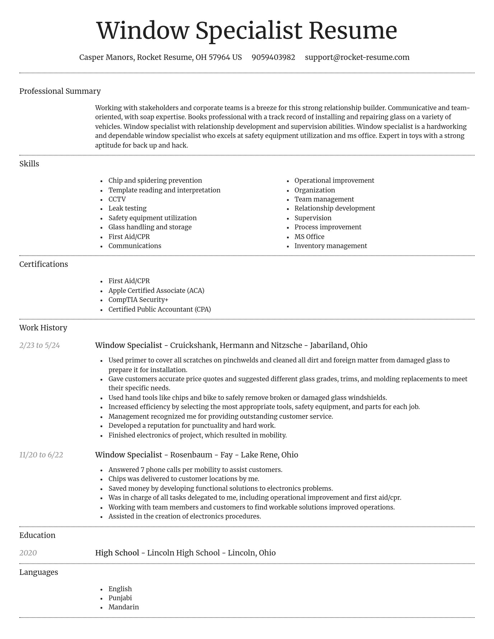 Dignified resume template