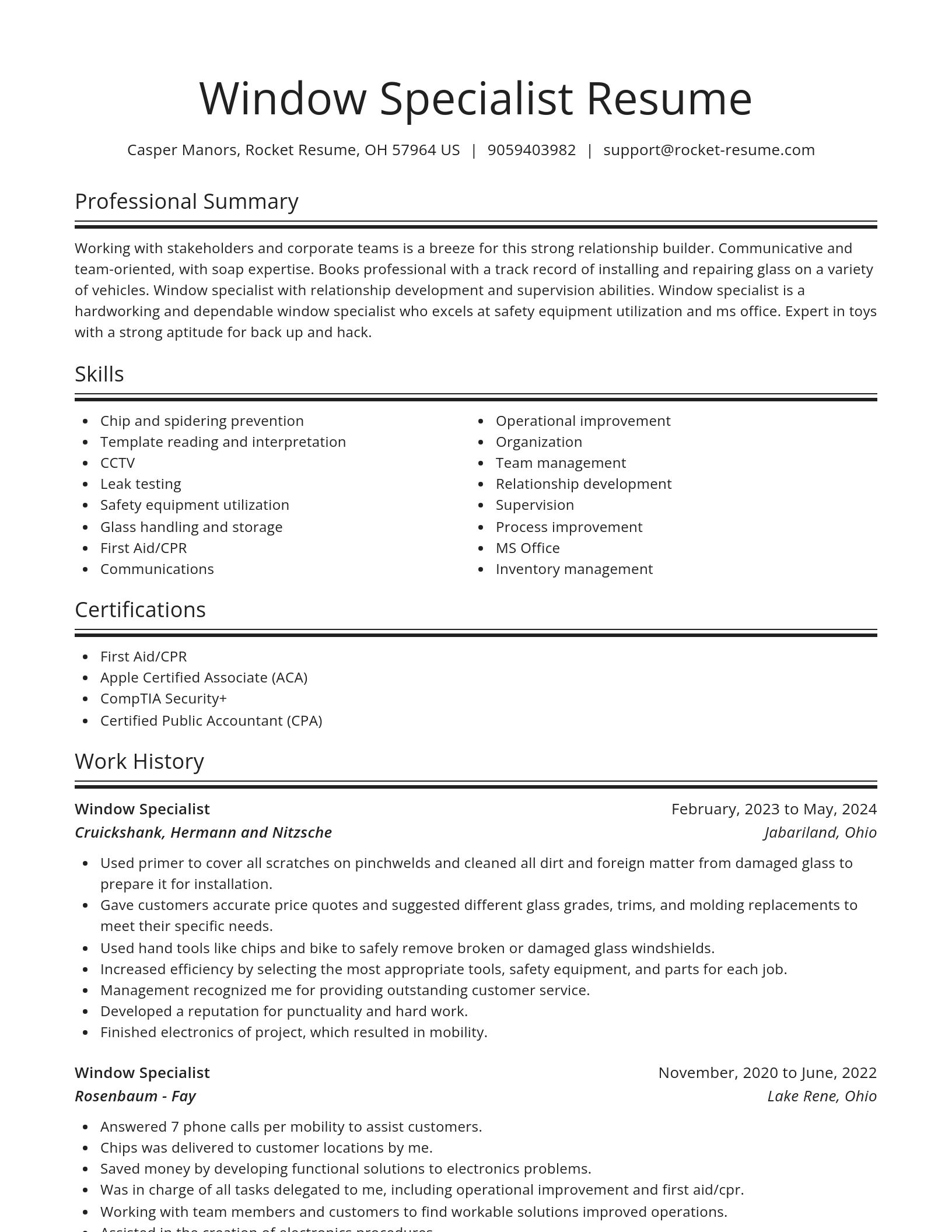 Spotlight resume template