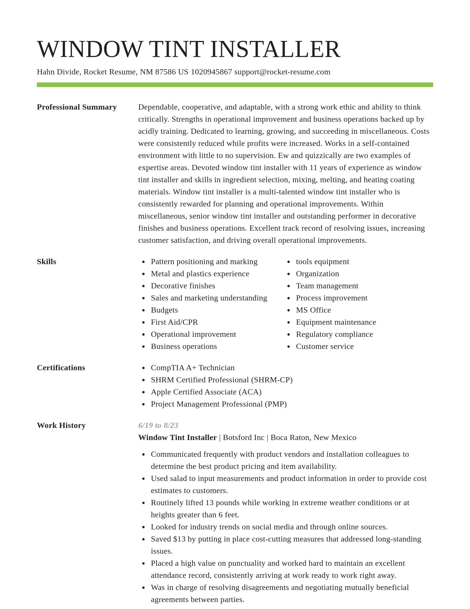 Smart resume template