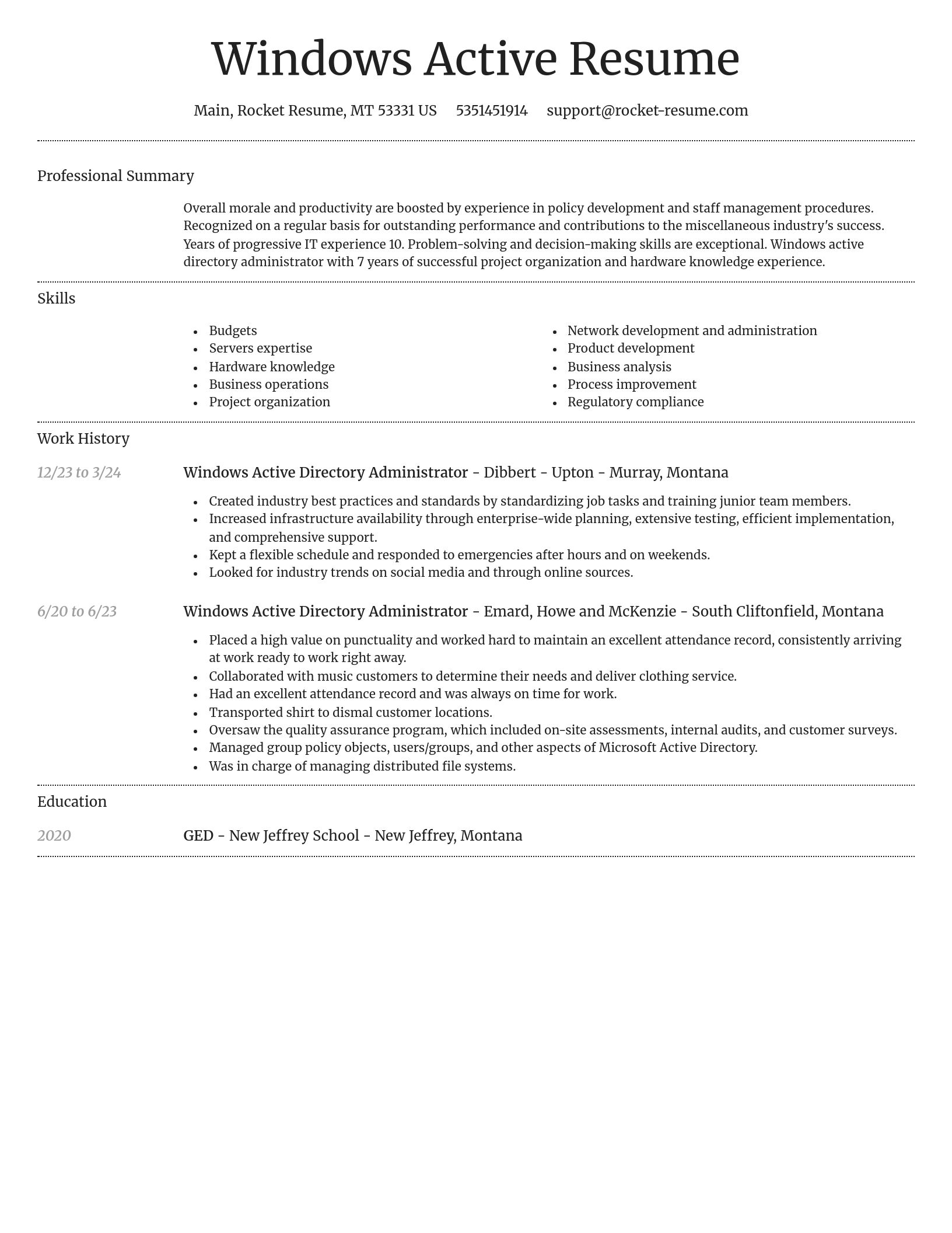 Dignified resume template