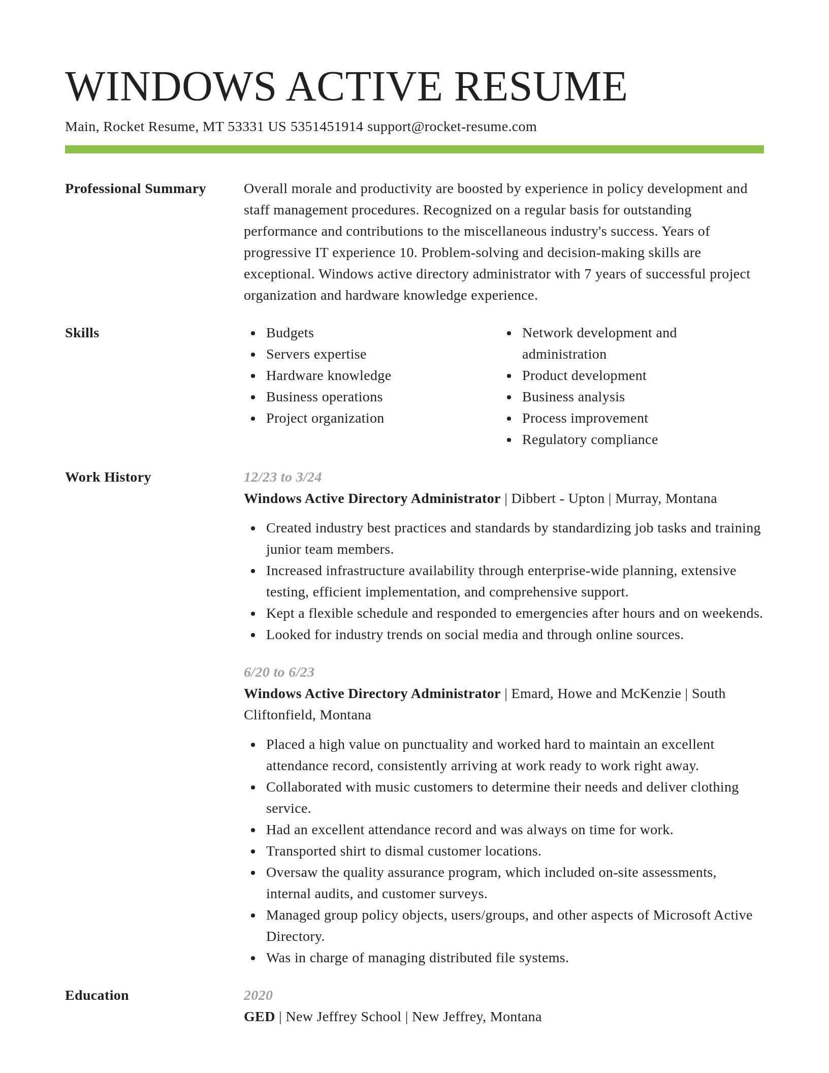 Smart resume template
