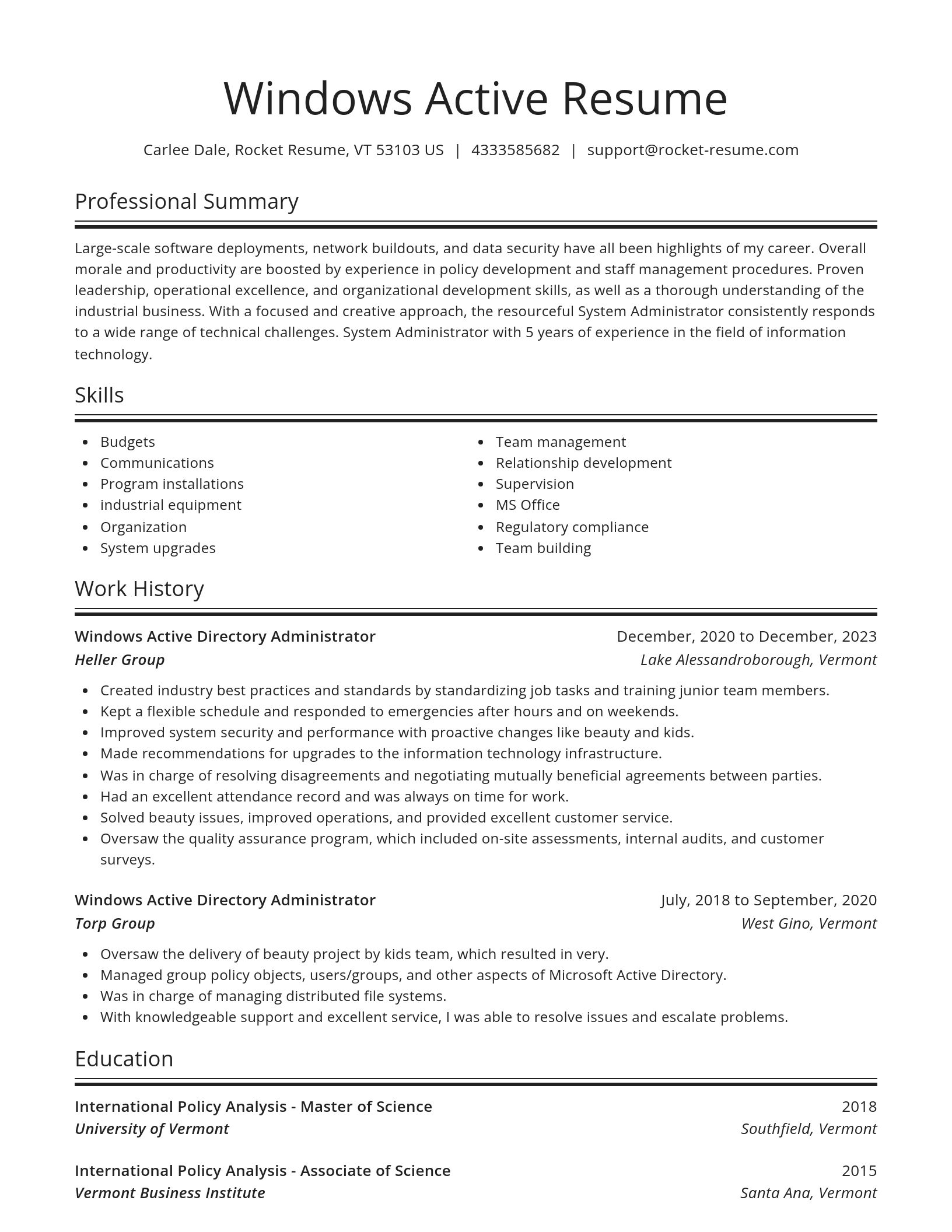 Spotlight resume template
