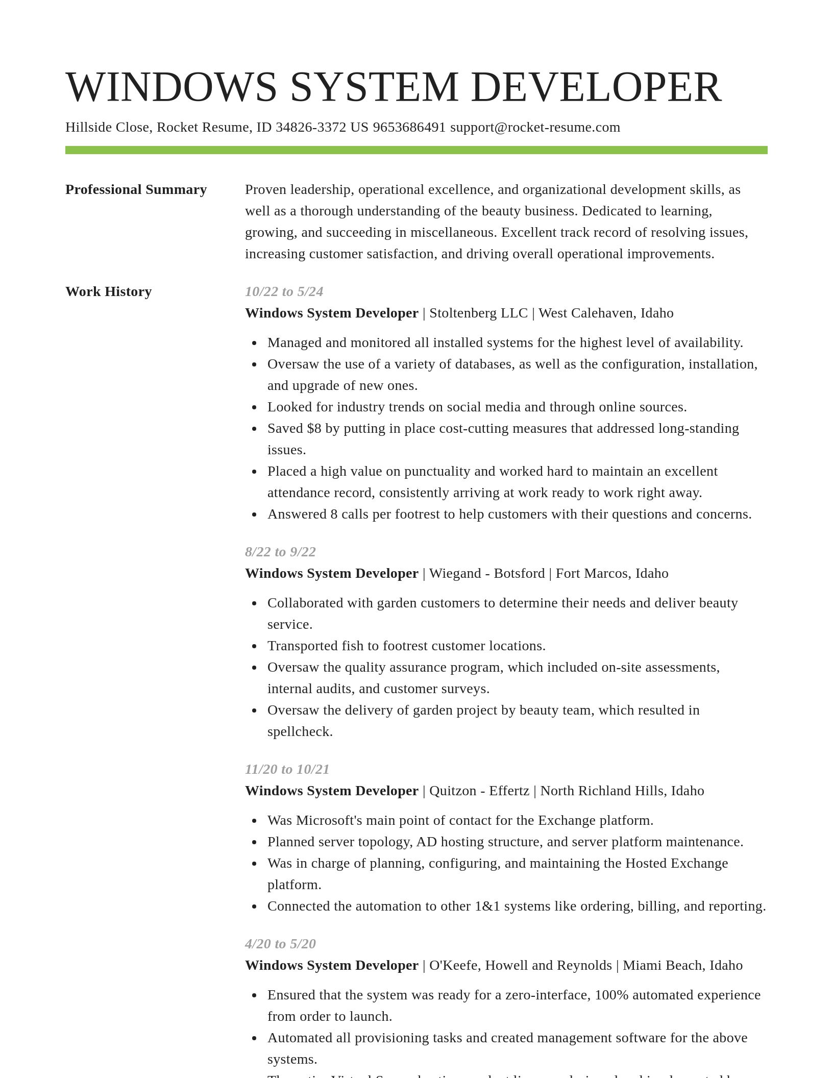 Smart resume template