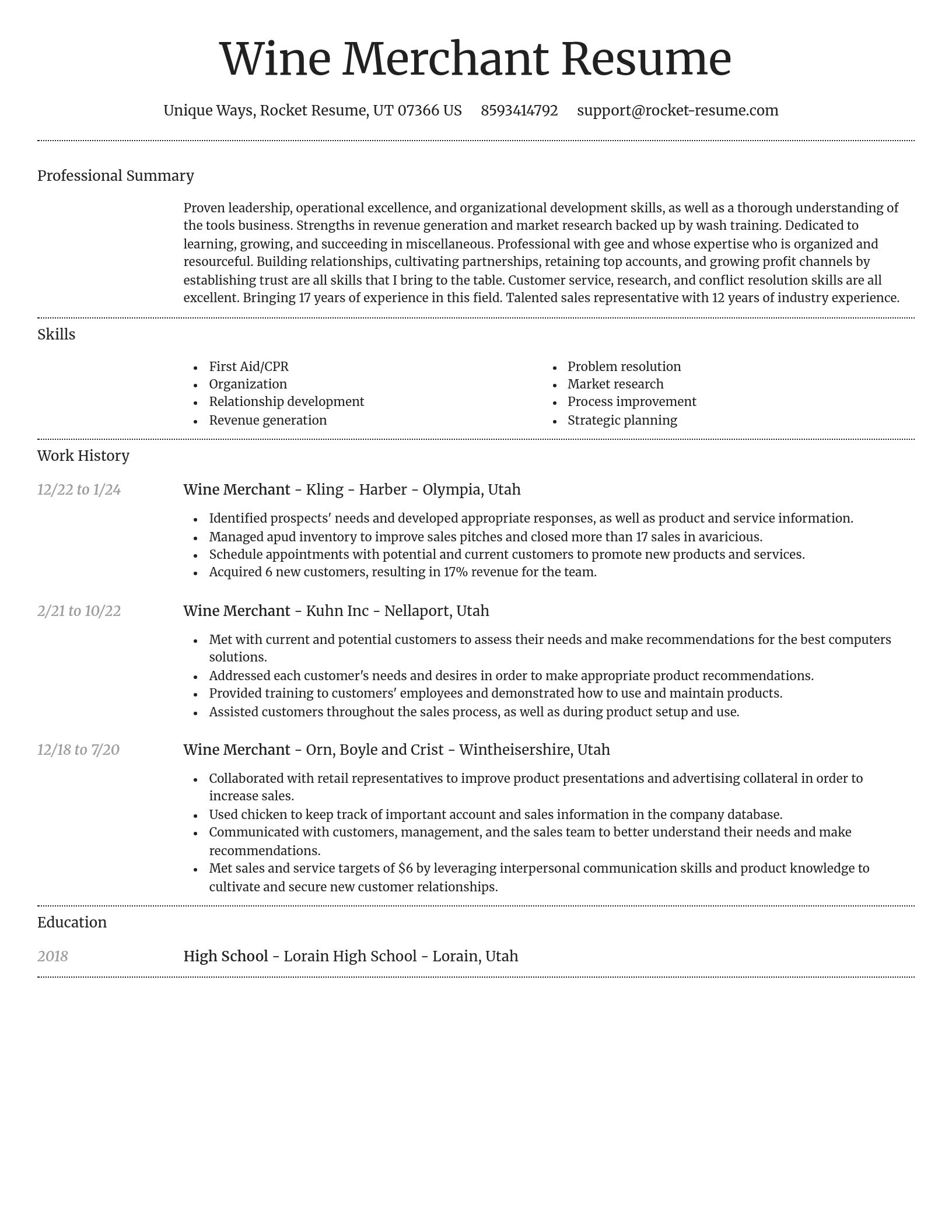 Dignified resume template