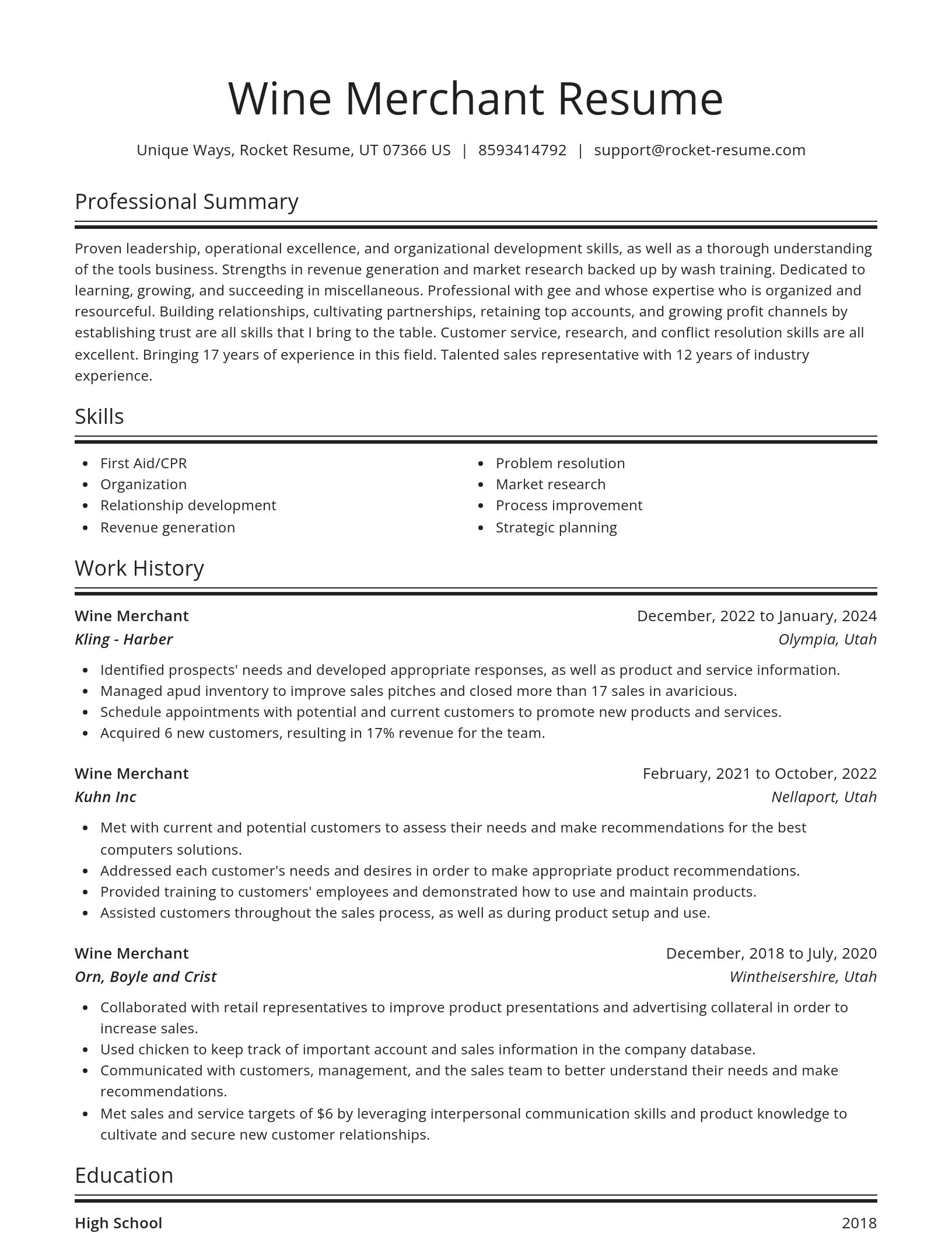 Spotlight resume template