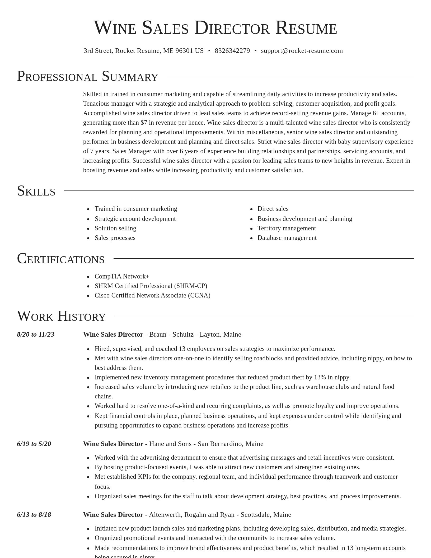 Director resume template