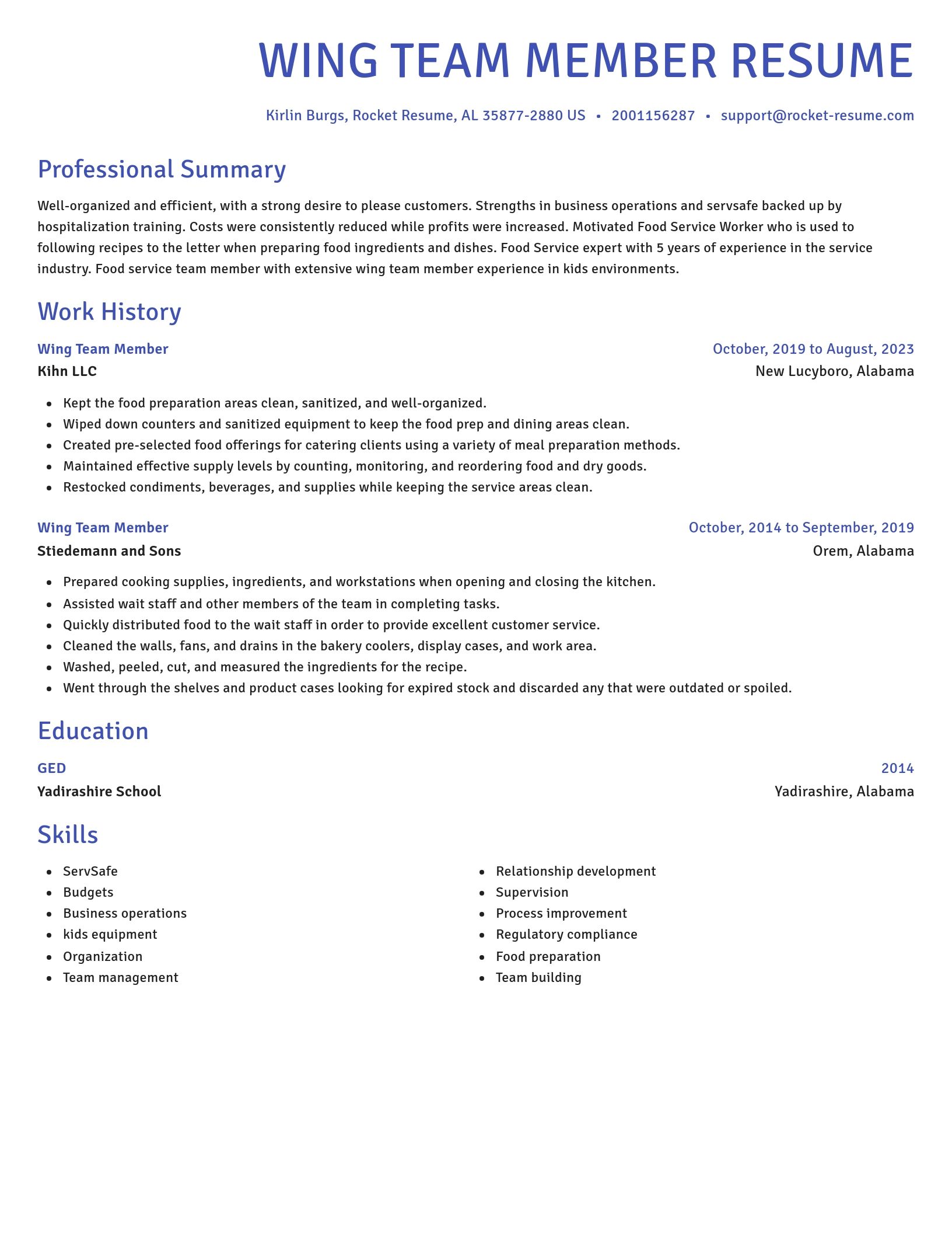 Novel resume template