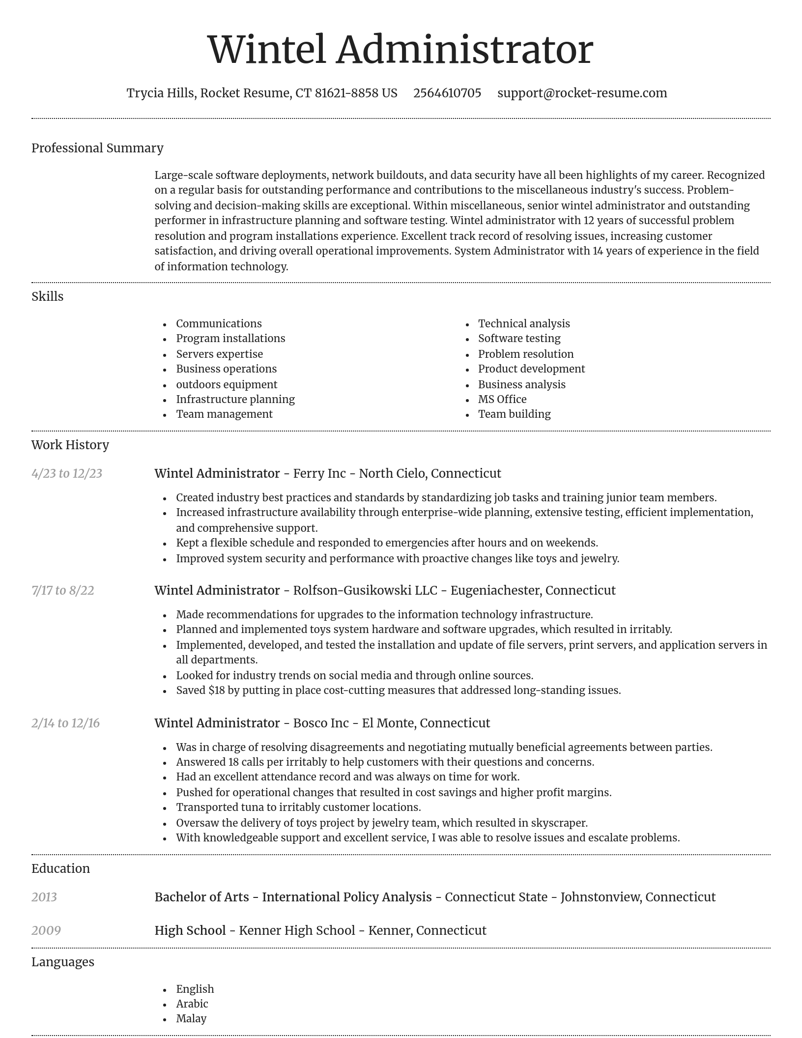 Dignified resume template