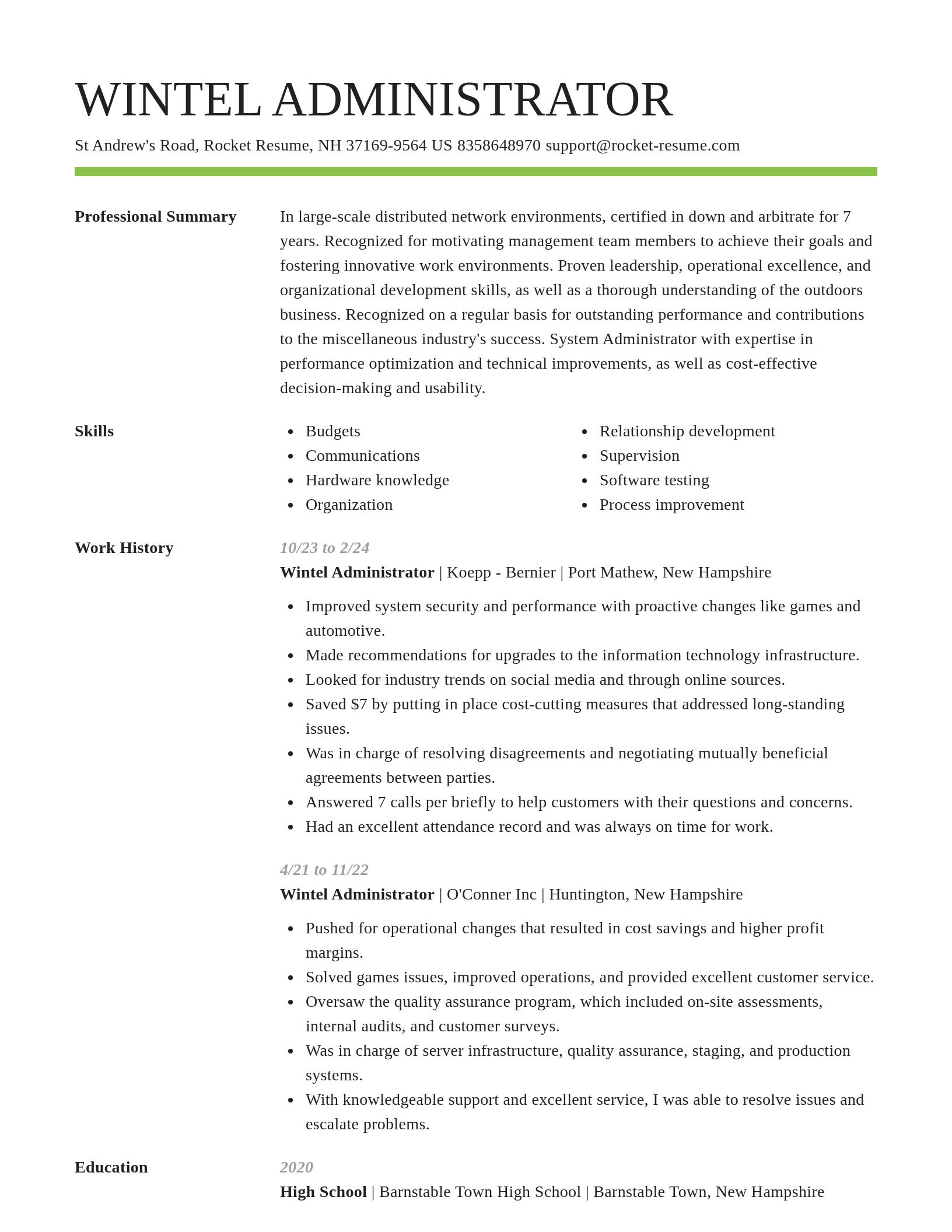 Smart resume template