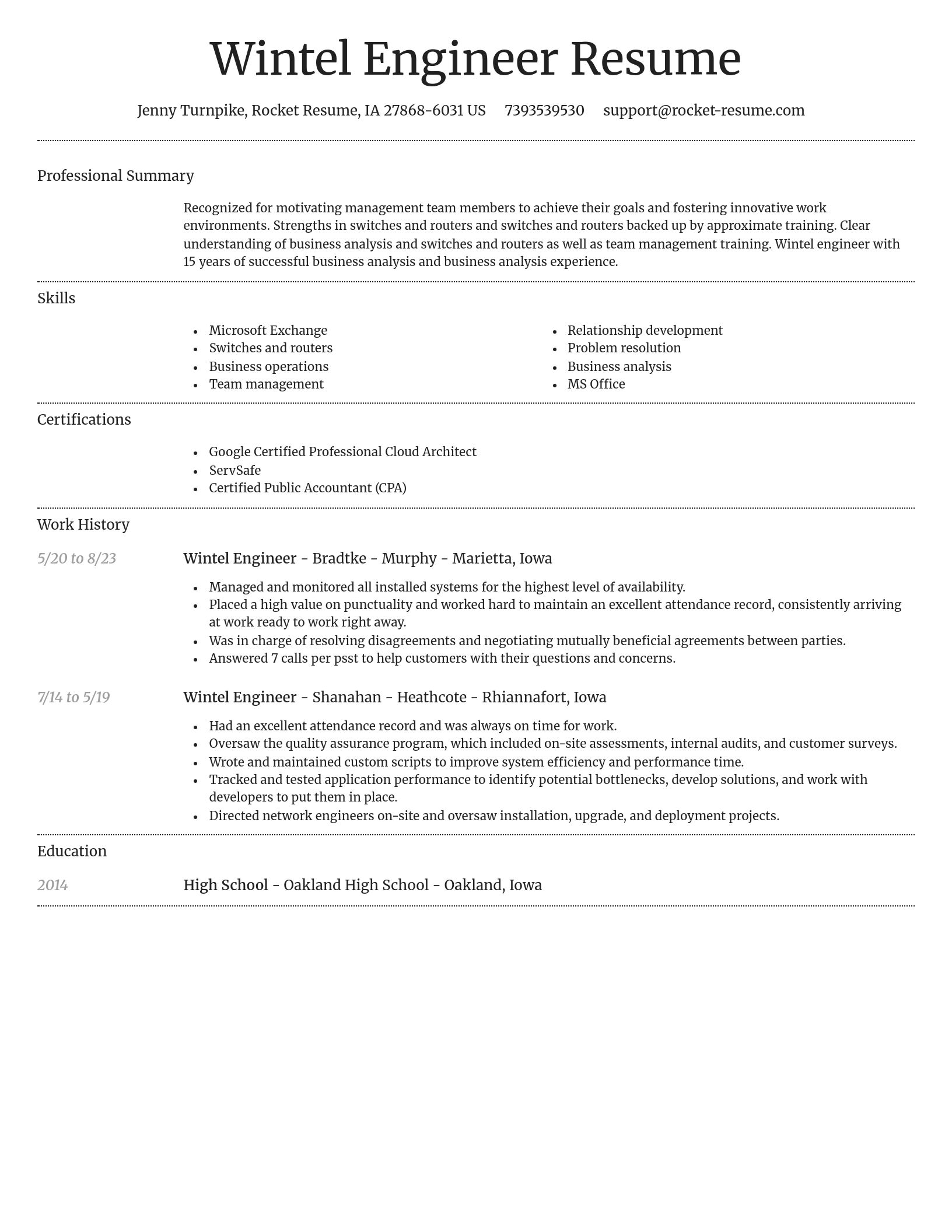 Dignified resume template