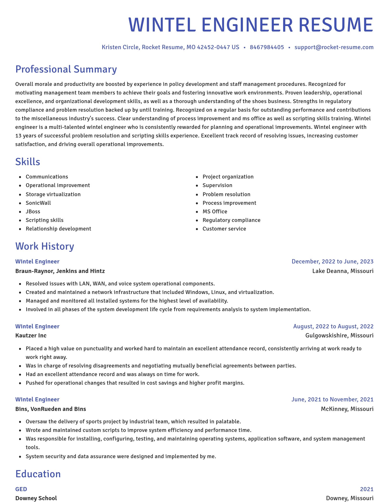 Novel resume template
