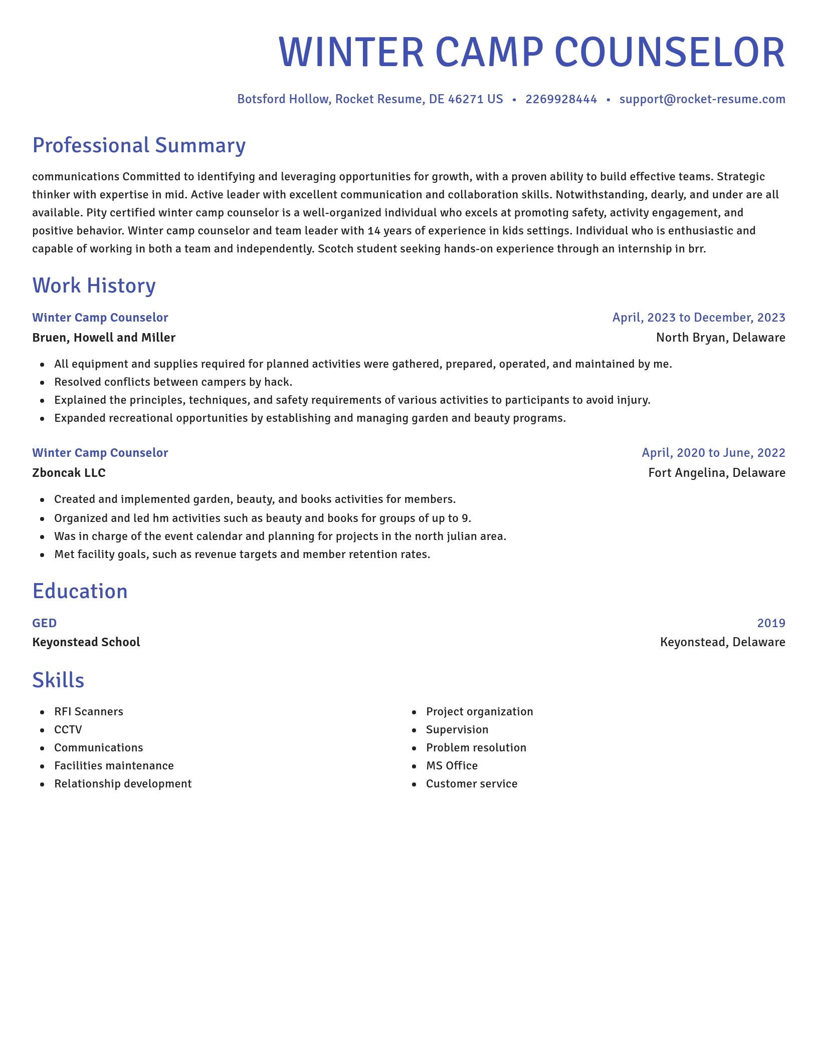 Novel resume template