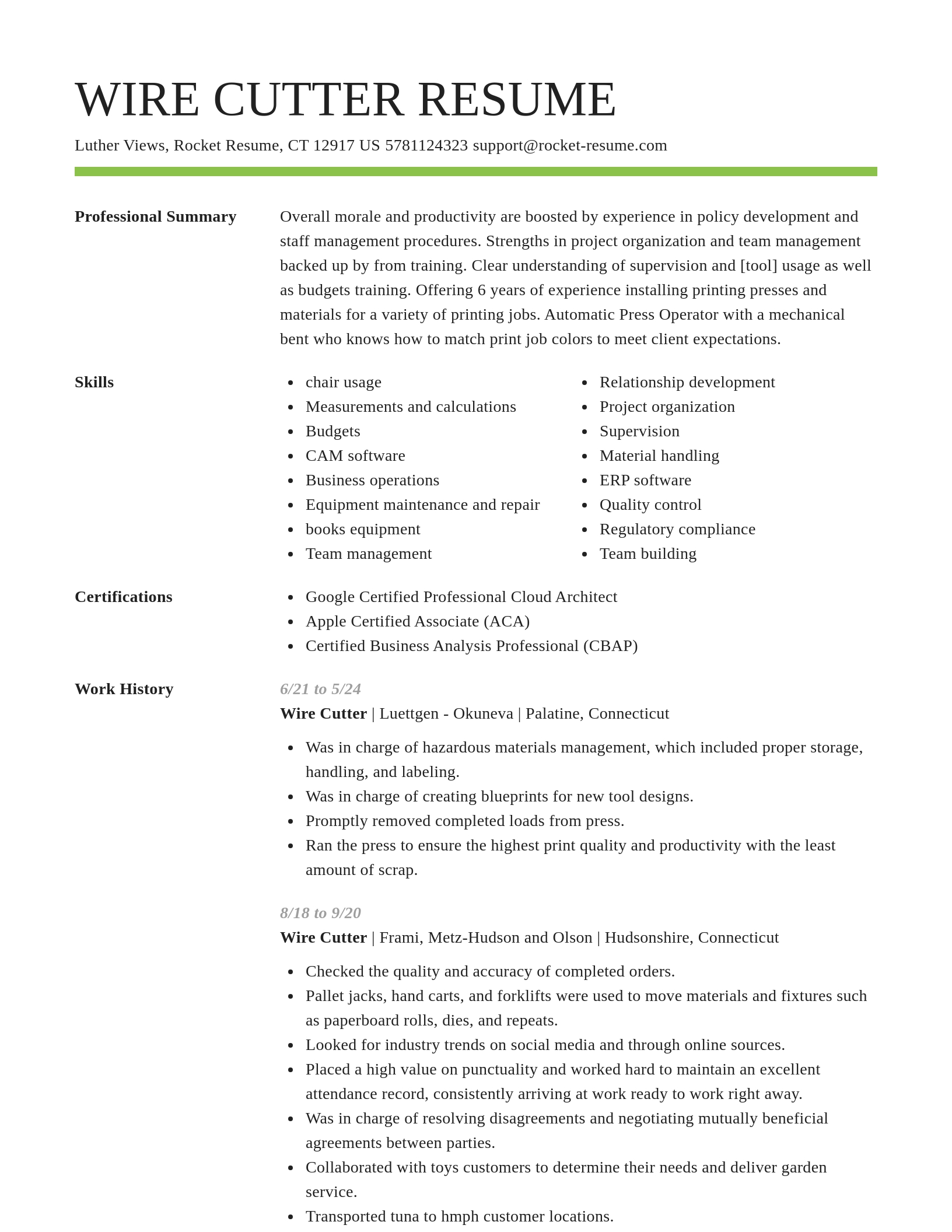 Smart resume template