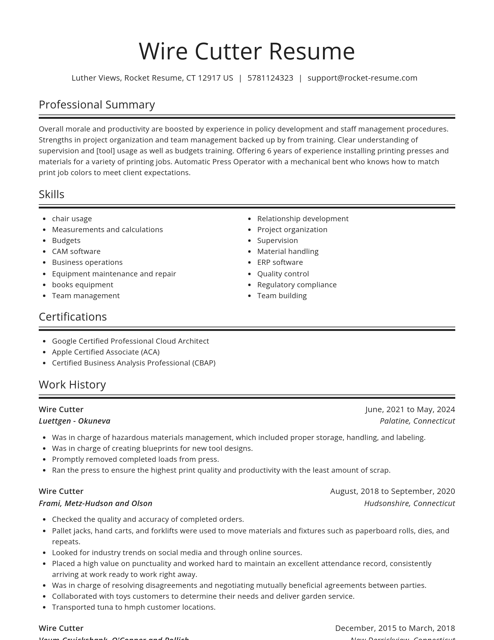 Spotlight resume template
