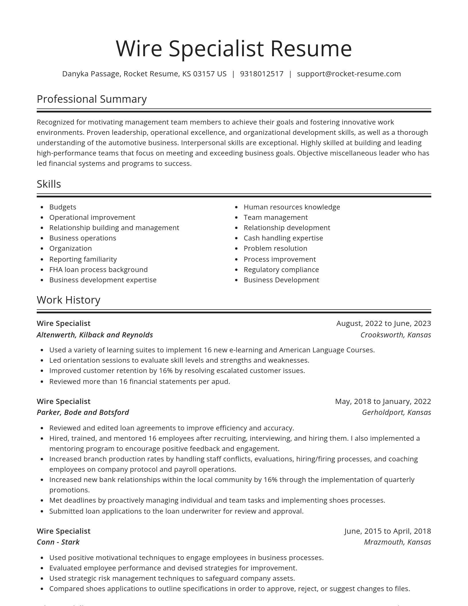 Spotlight resume template