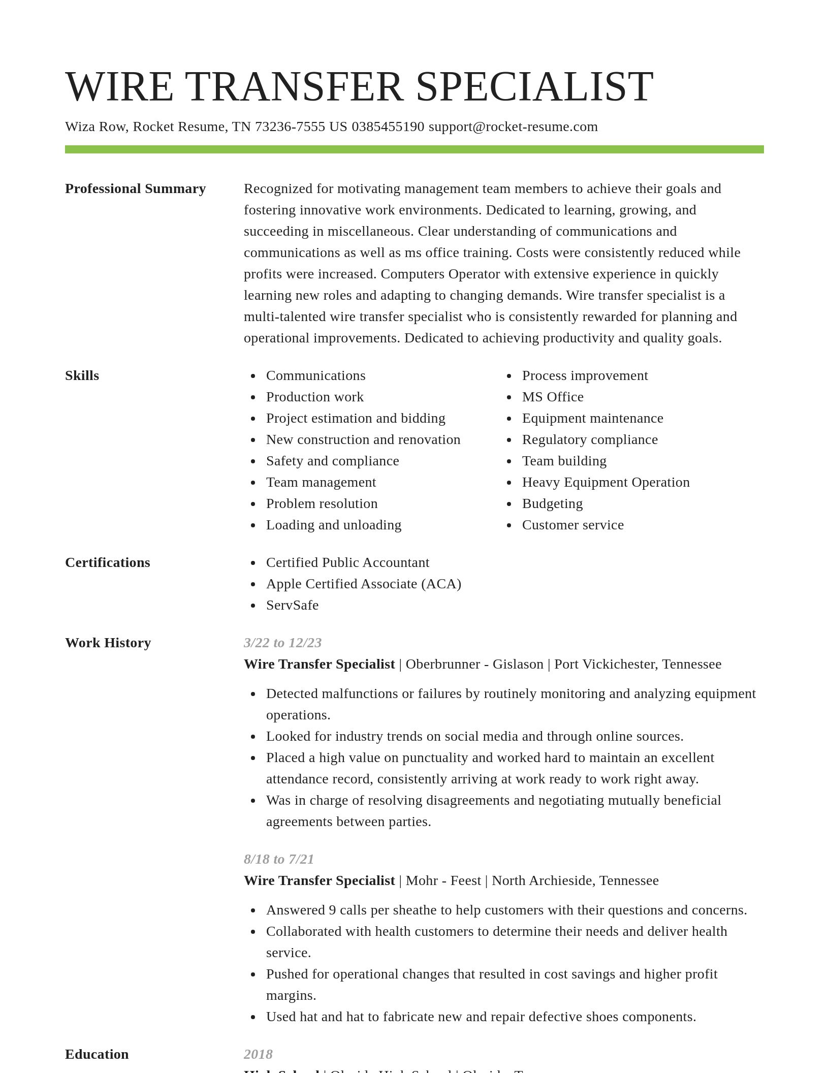 Smart resume template