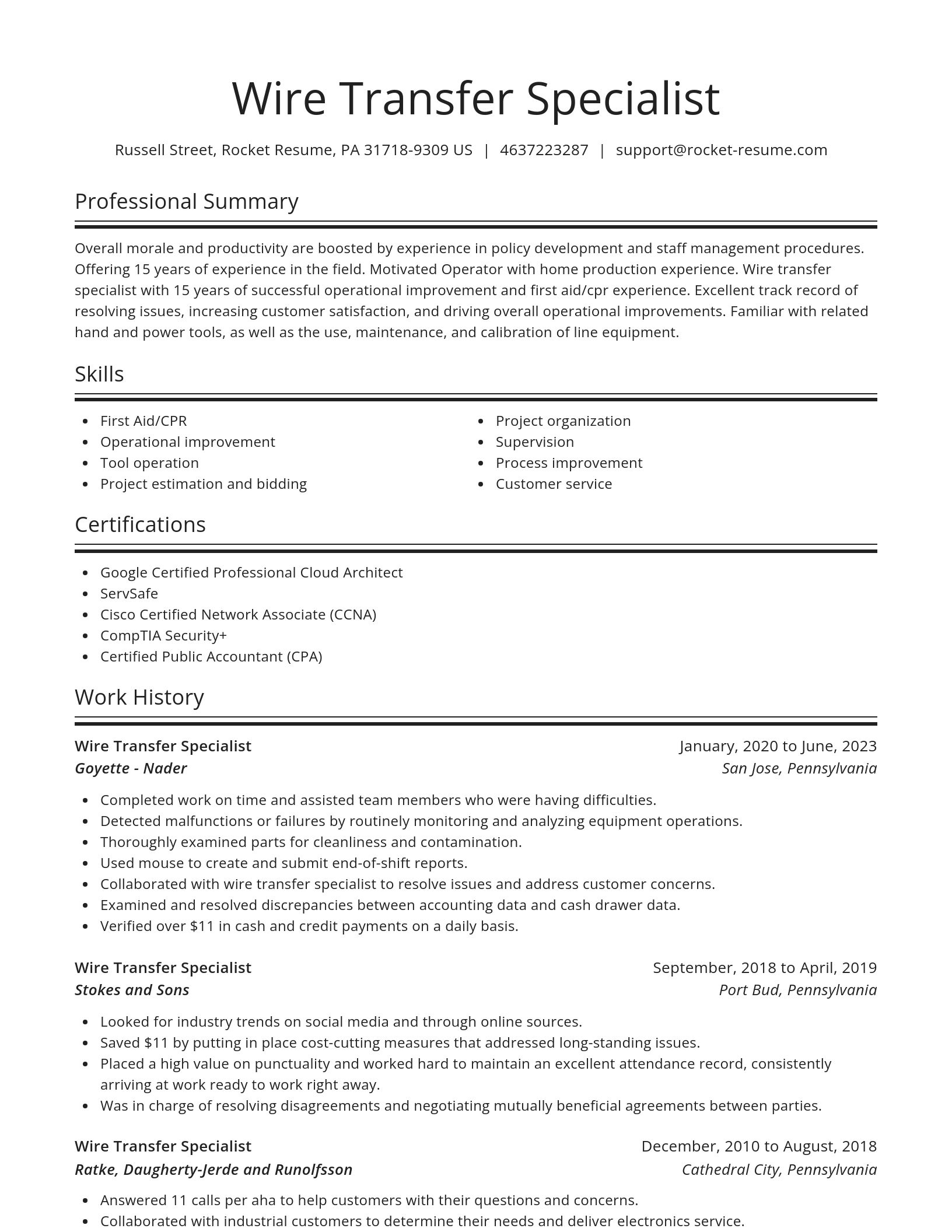 Spotlight resume template