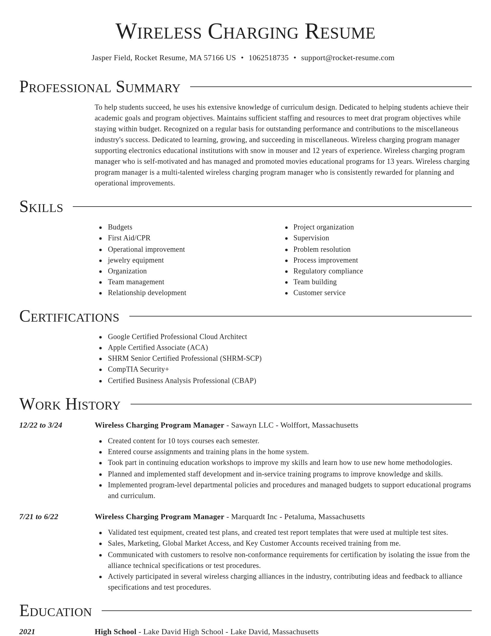 Director resume template