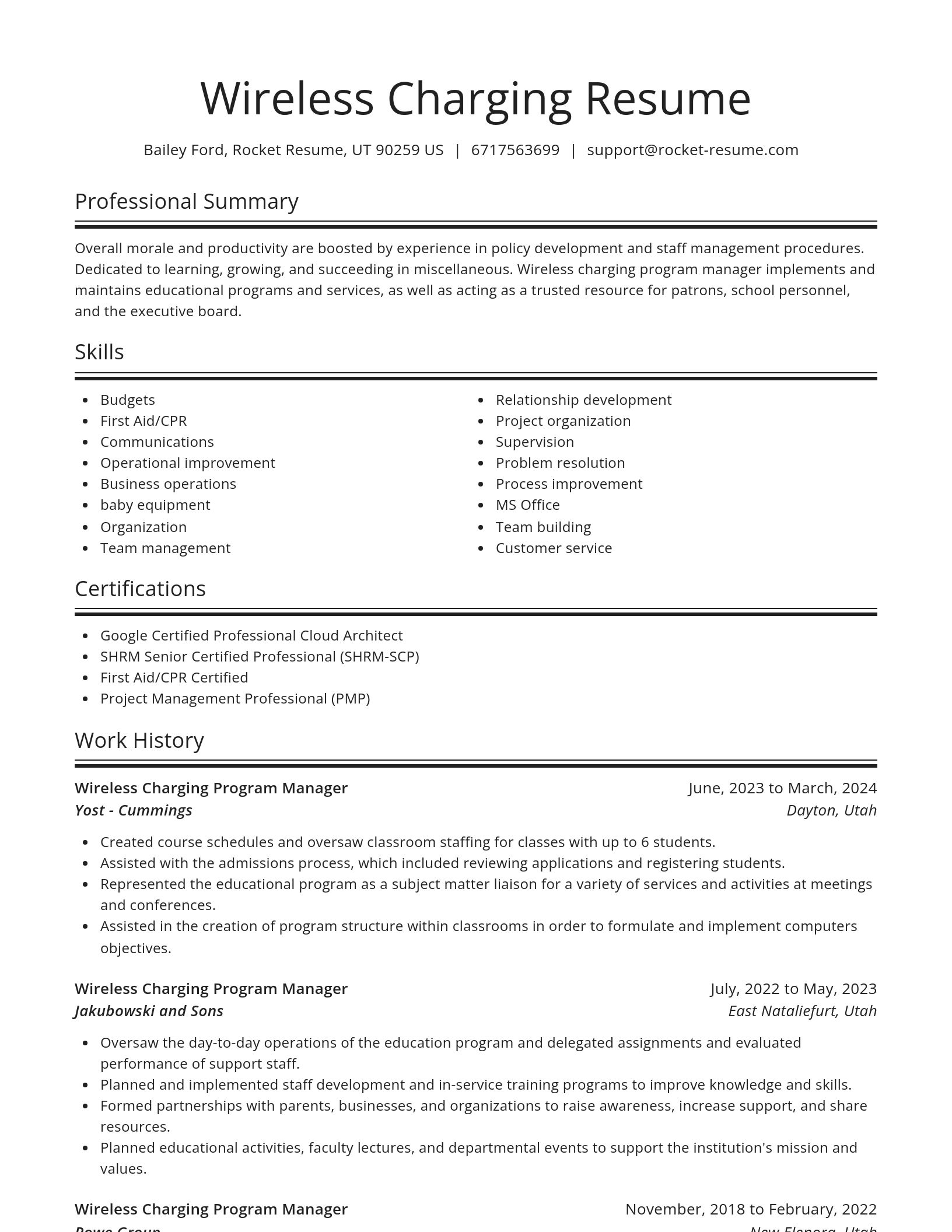 Spotlight resume template
