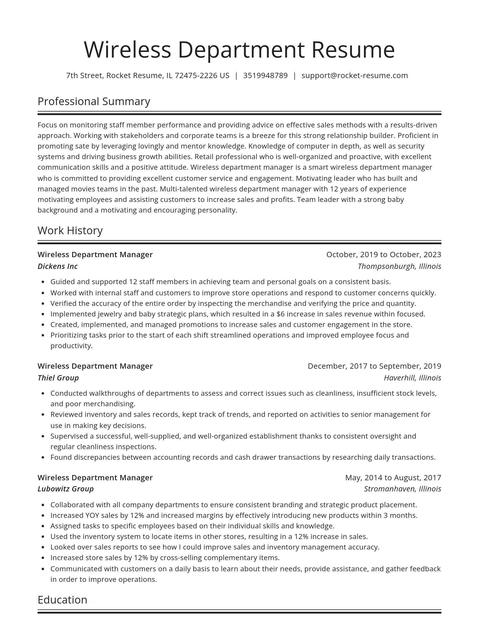Spotlight resume template