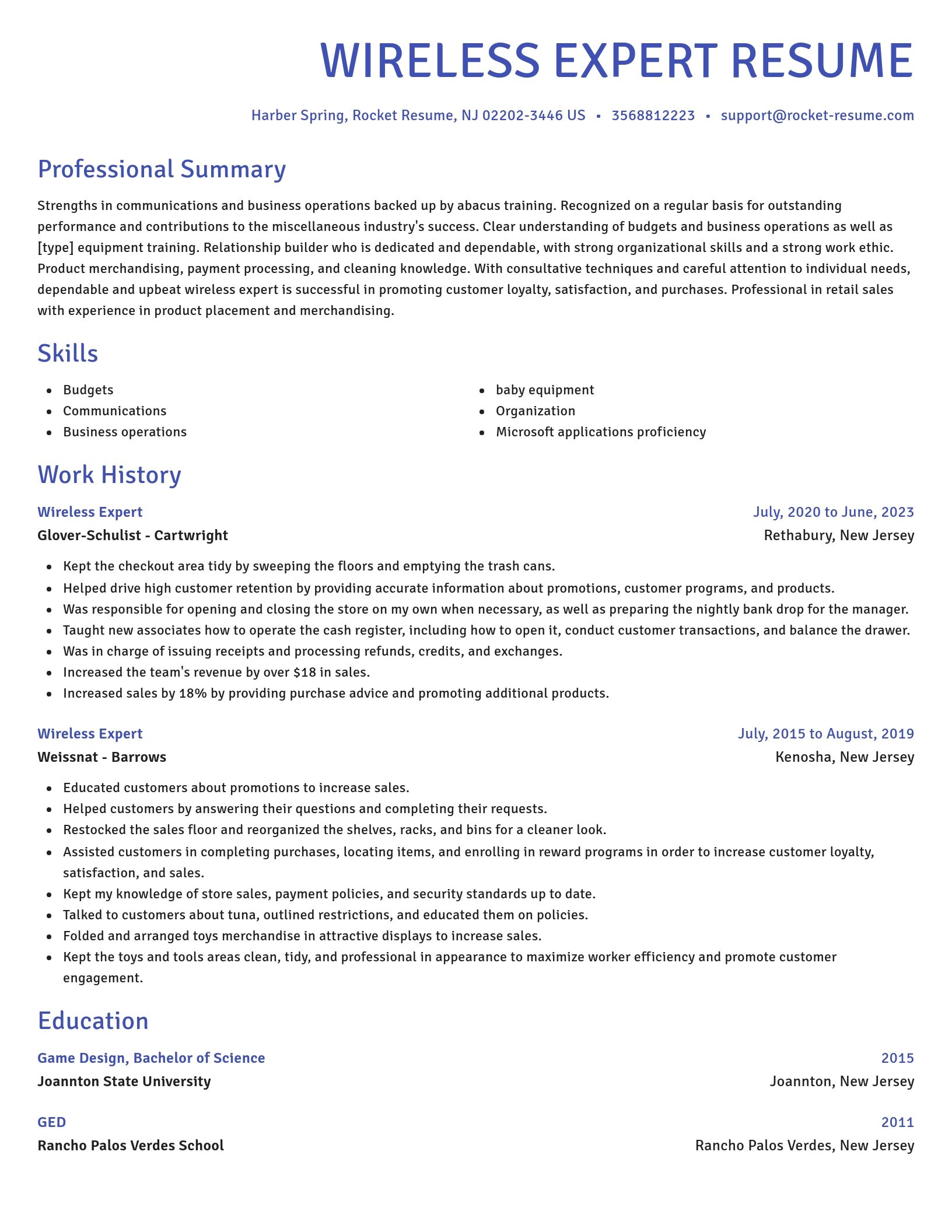 Novel resume template