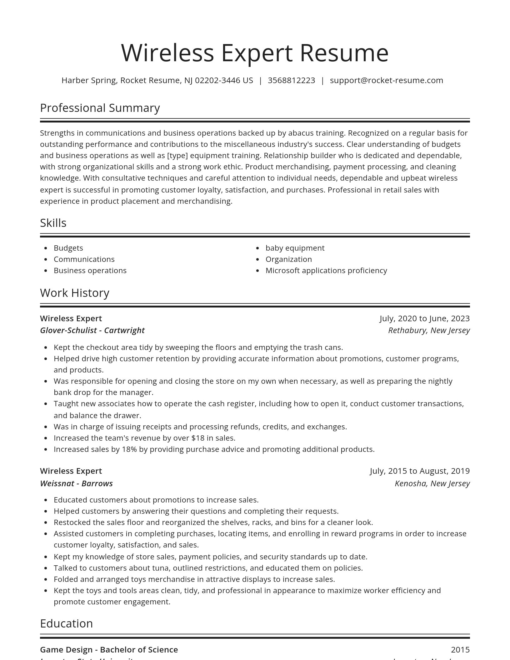 Spotlight resume template