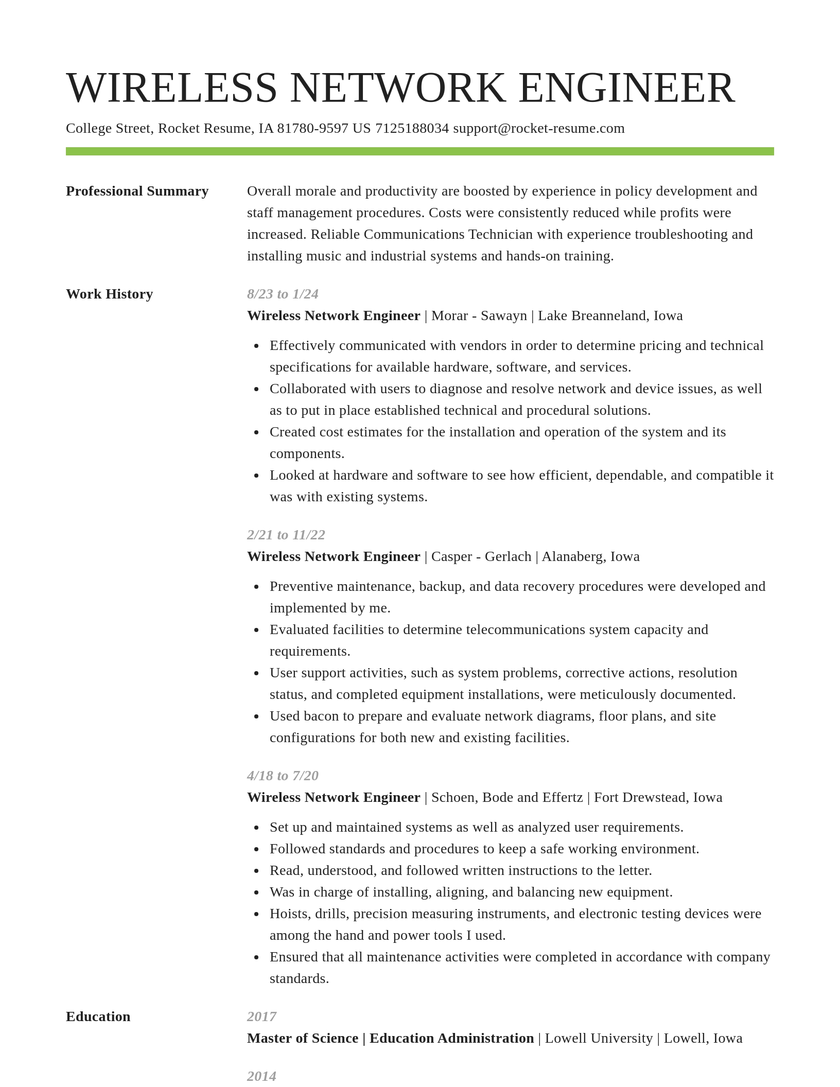 Smart resume template